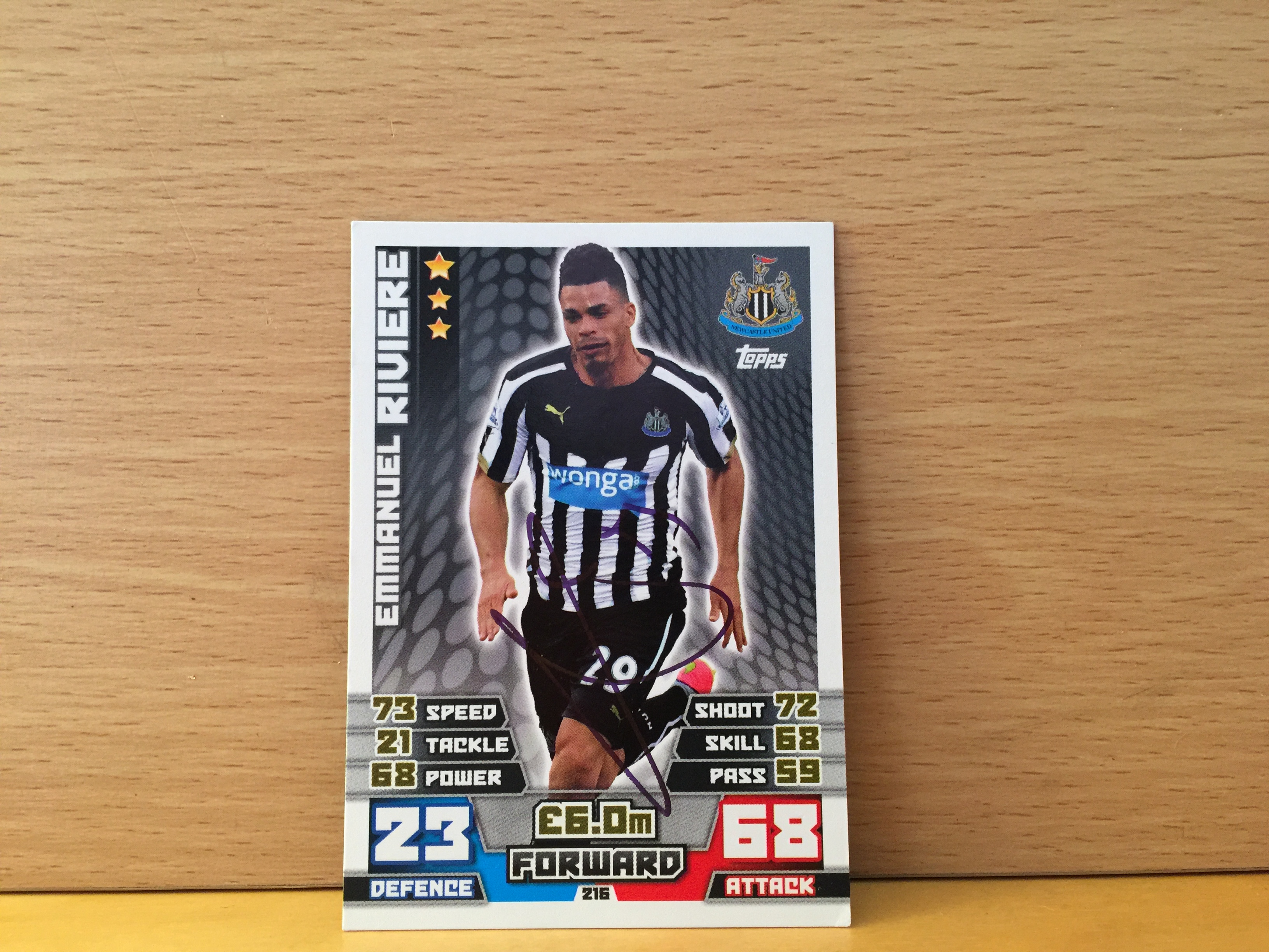Emmanuel Rivière Signed Football Card