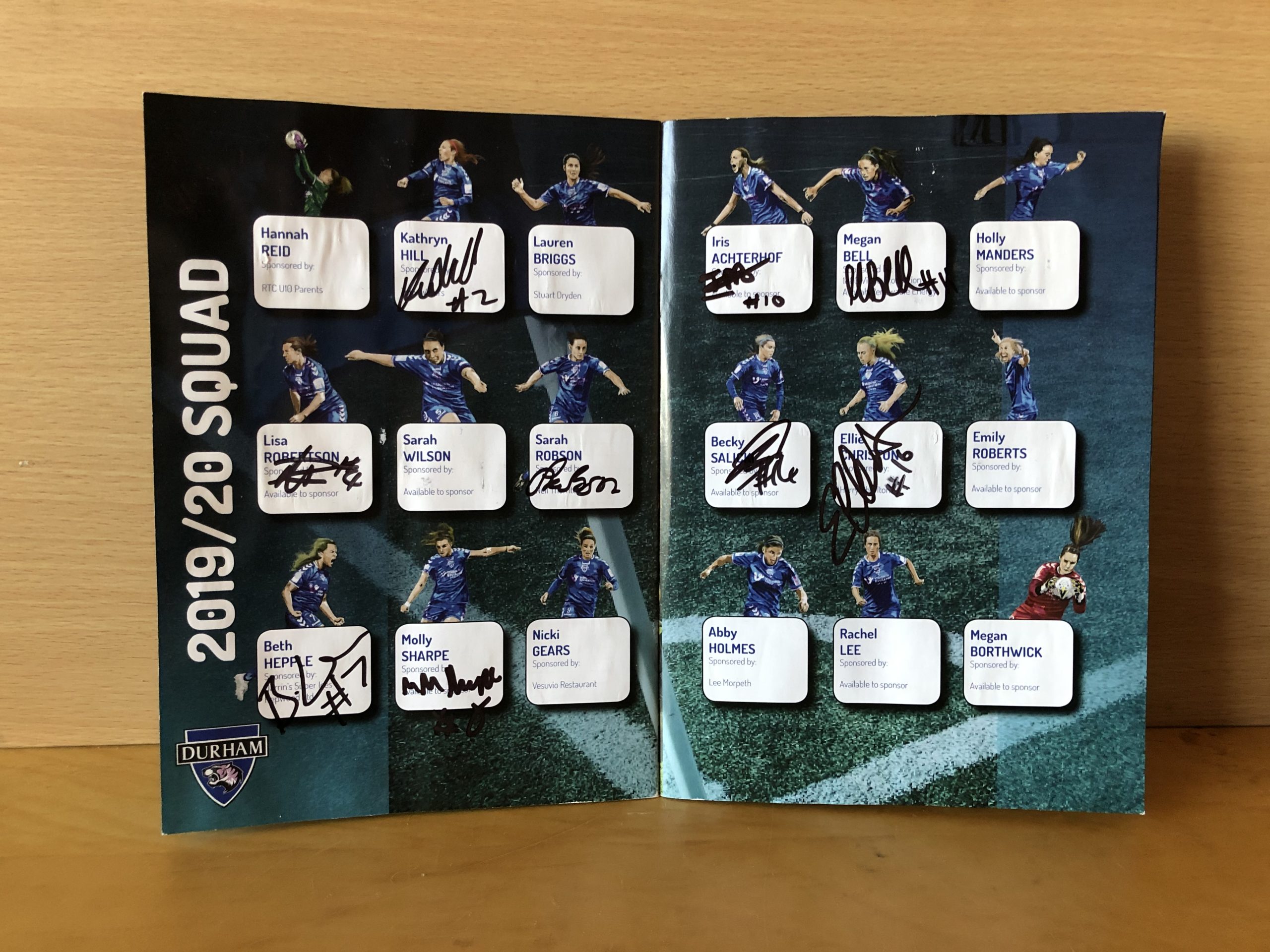 Durham WFC Multi Signed Football Programme