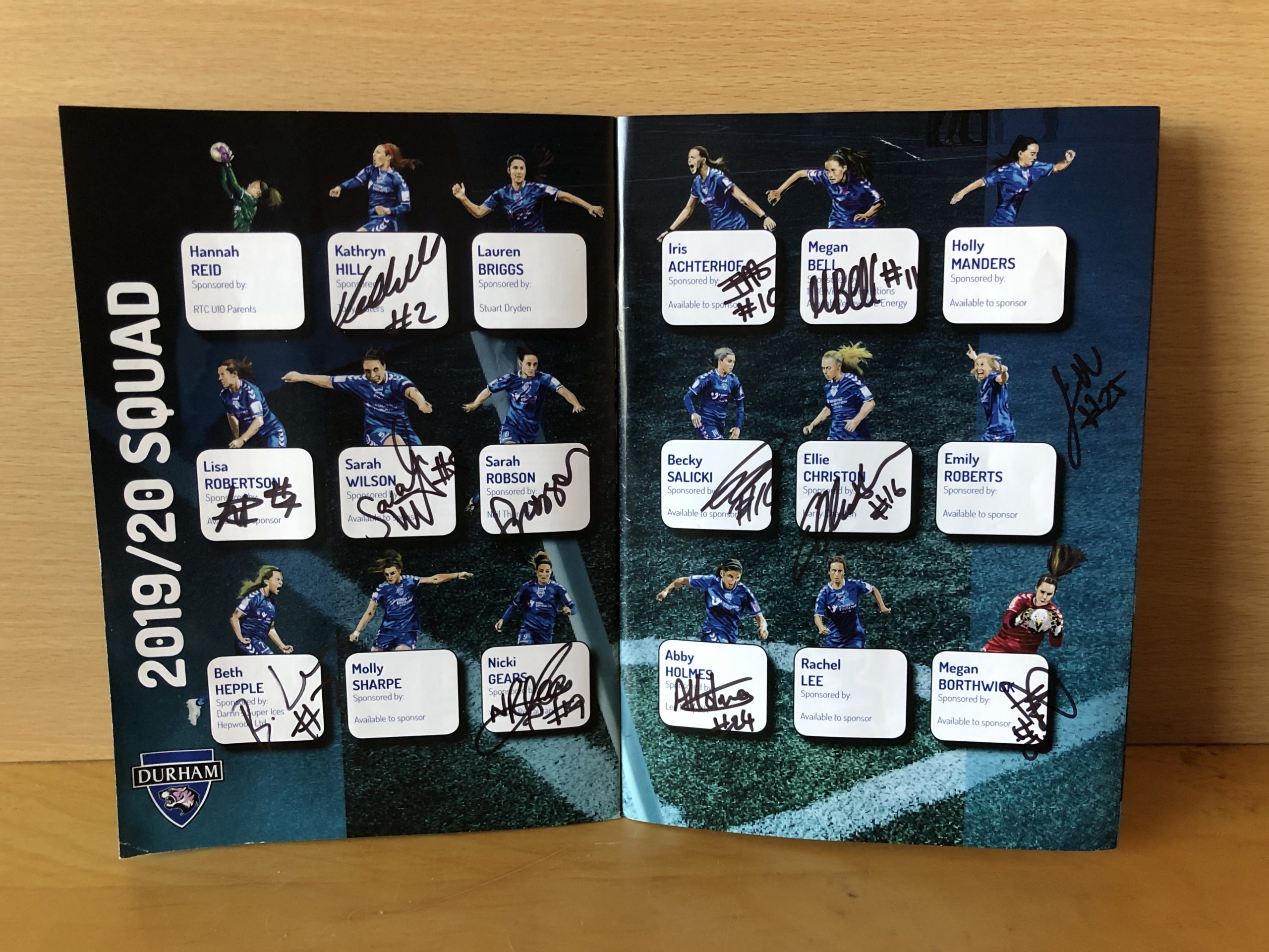 Durham WFC Multi Signed Football Programme