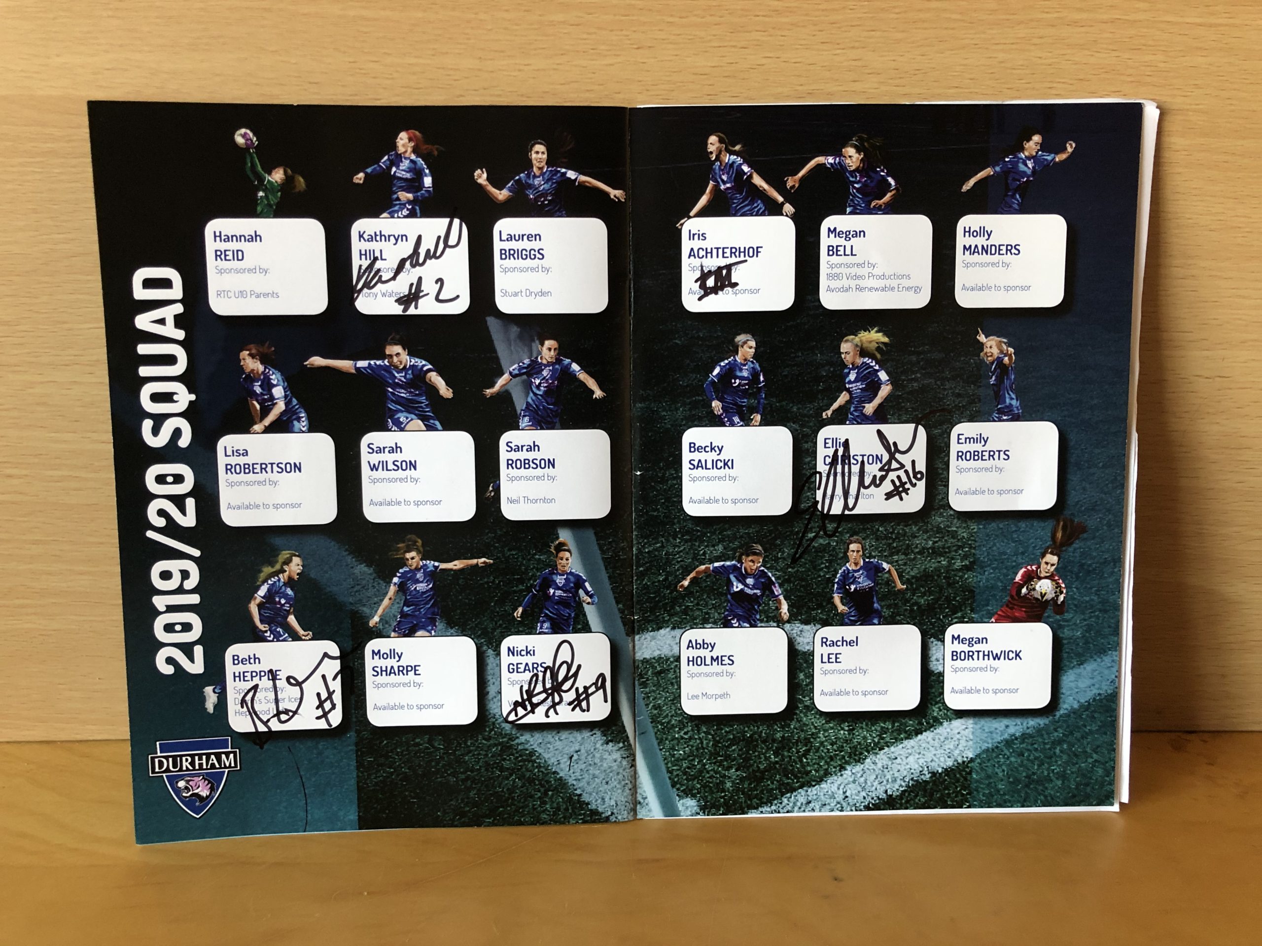 Durham WFC Multi Signed Football Programme