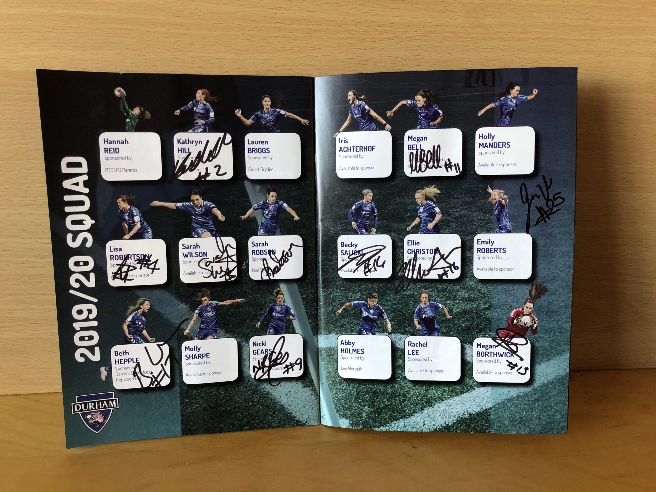 Durham WFC Multi Signed Football Programme