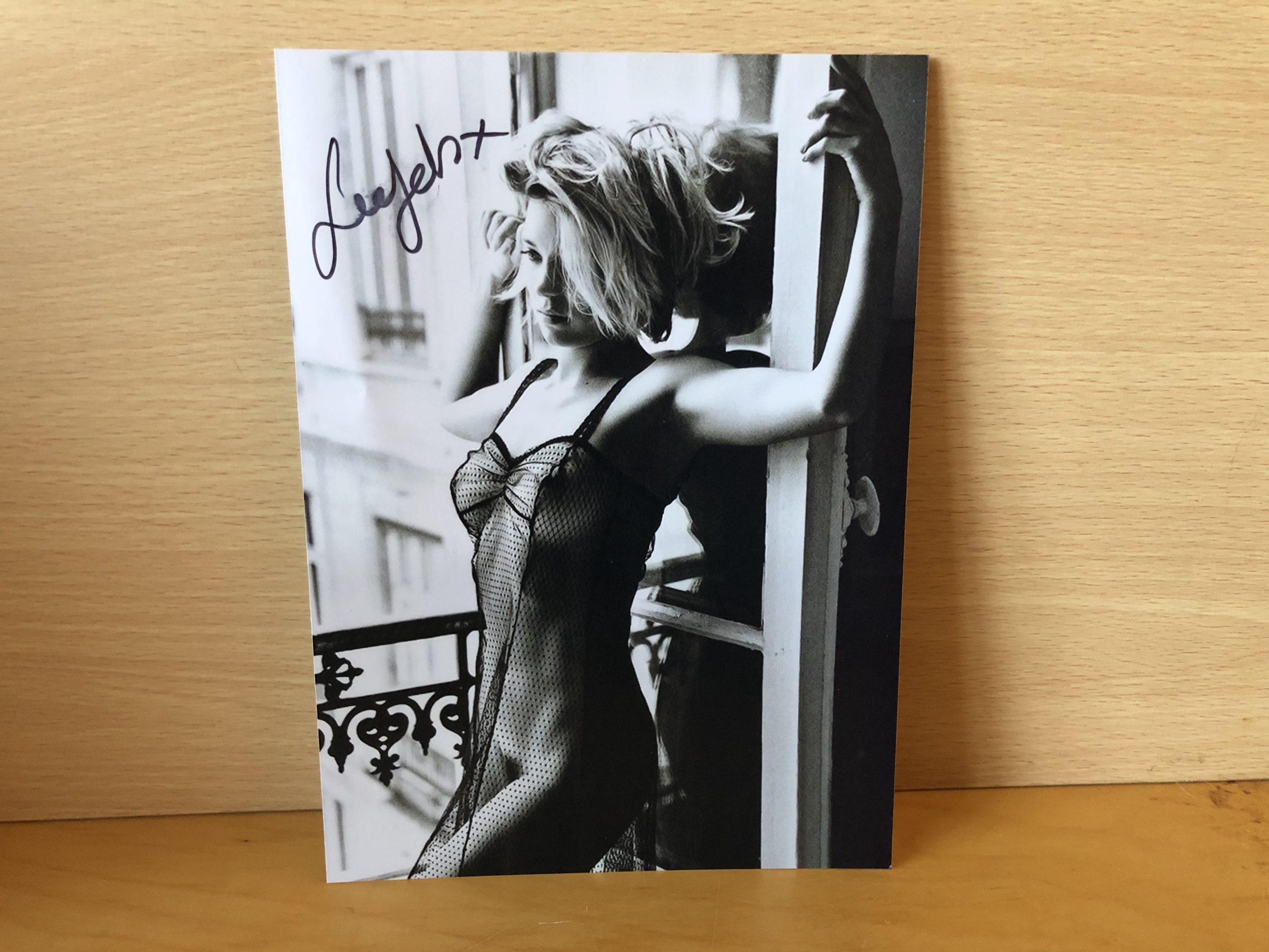 Léa Seydoux Signed Black and White Photo