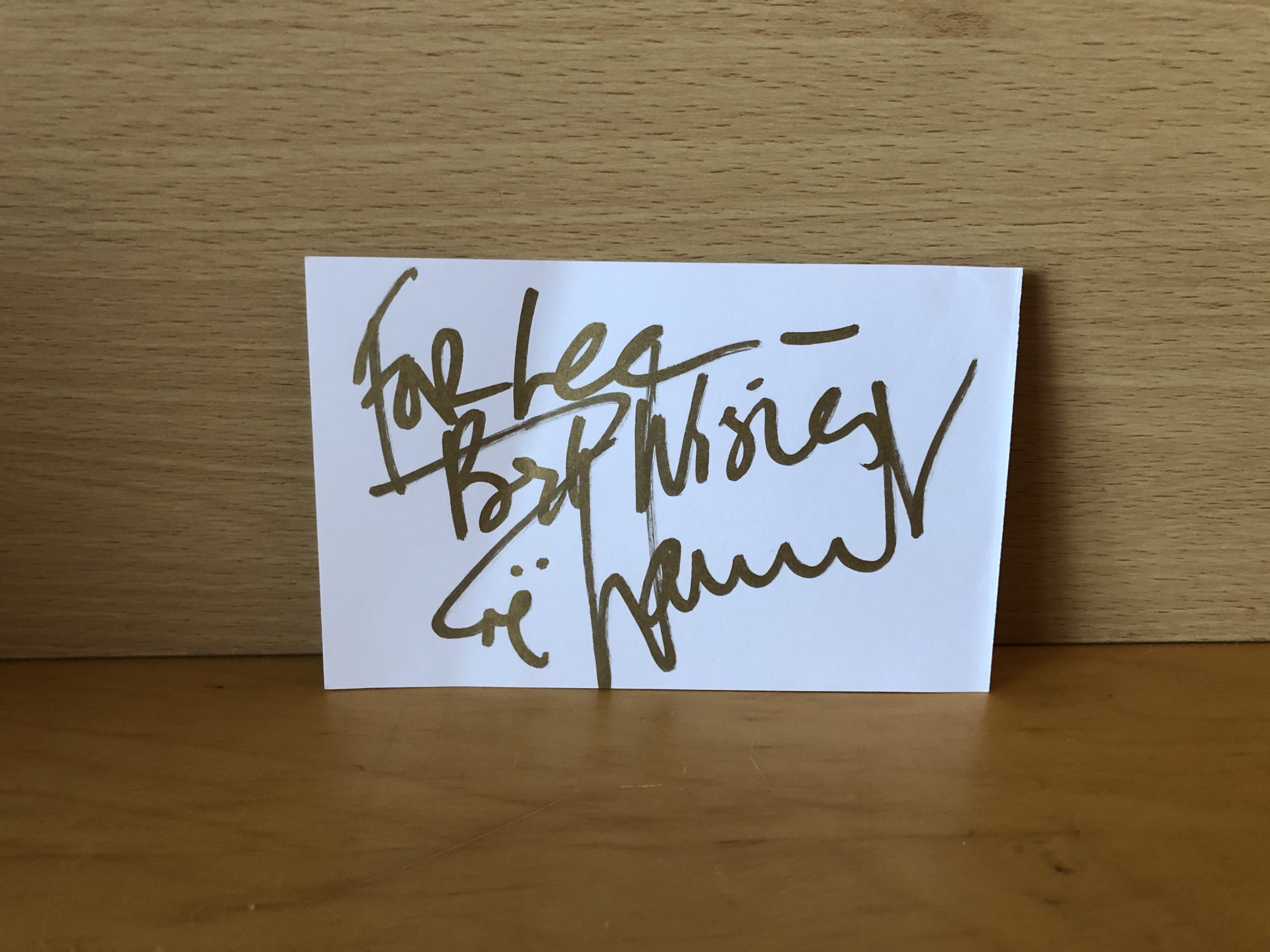 Zoë Wanamaker Signed White Card