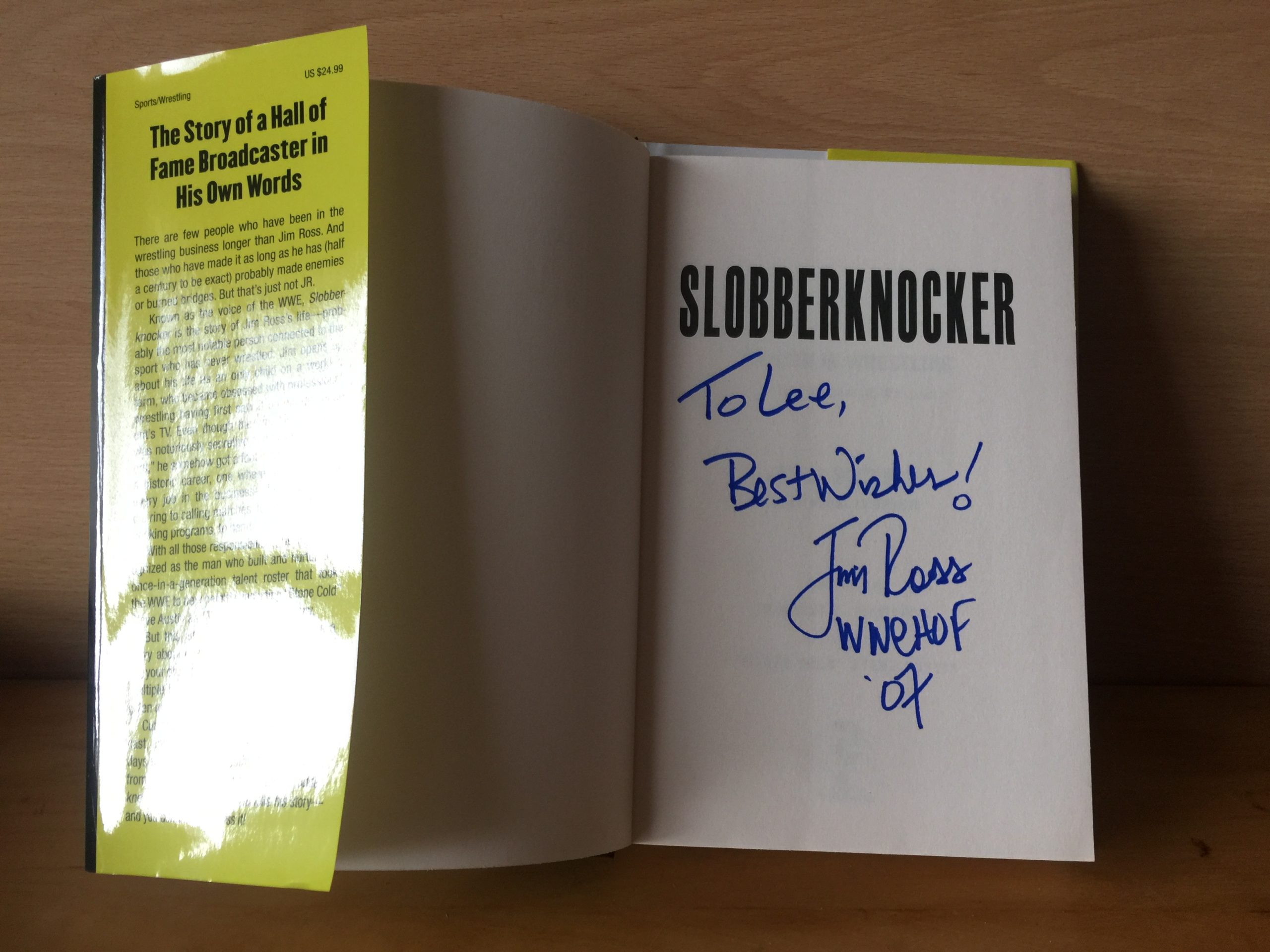 Jim Ross Signed Book Jim Ross Signed Book