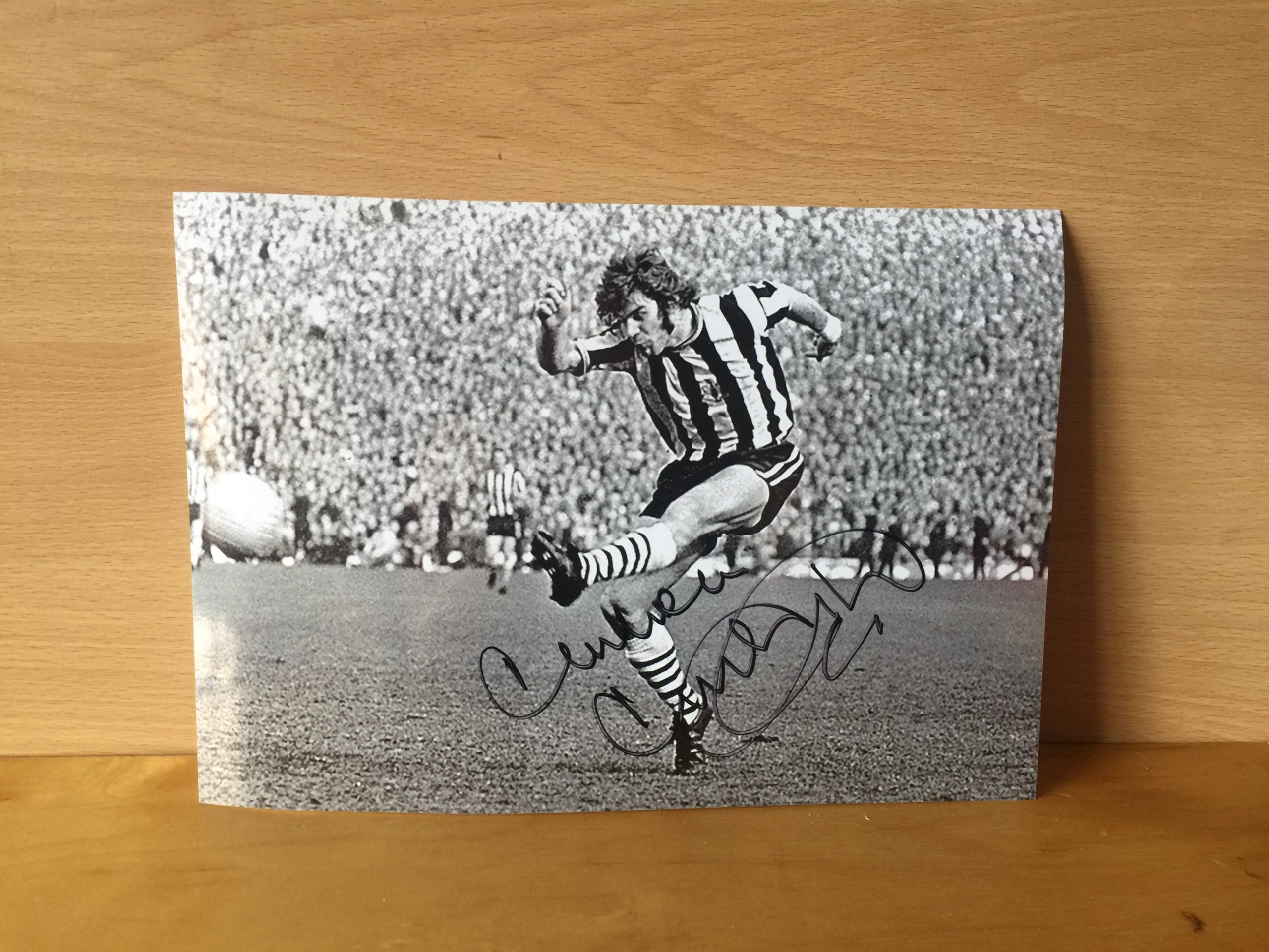 Malcolm Macdonald Signed Black and White Photo