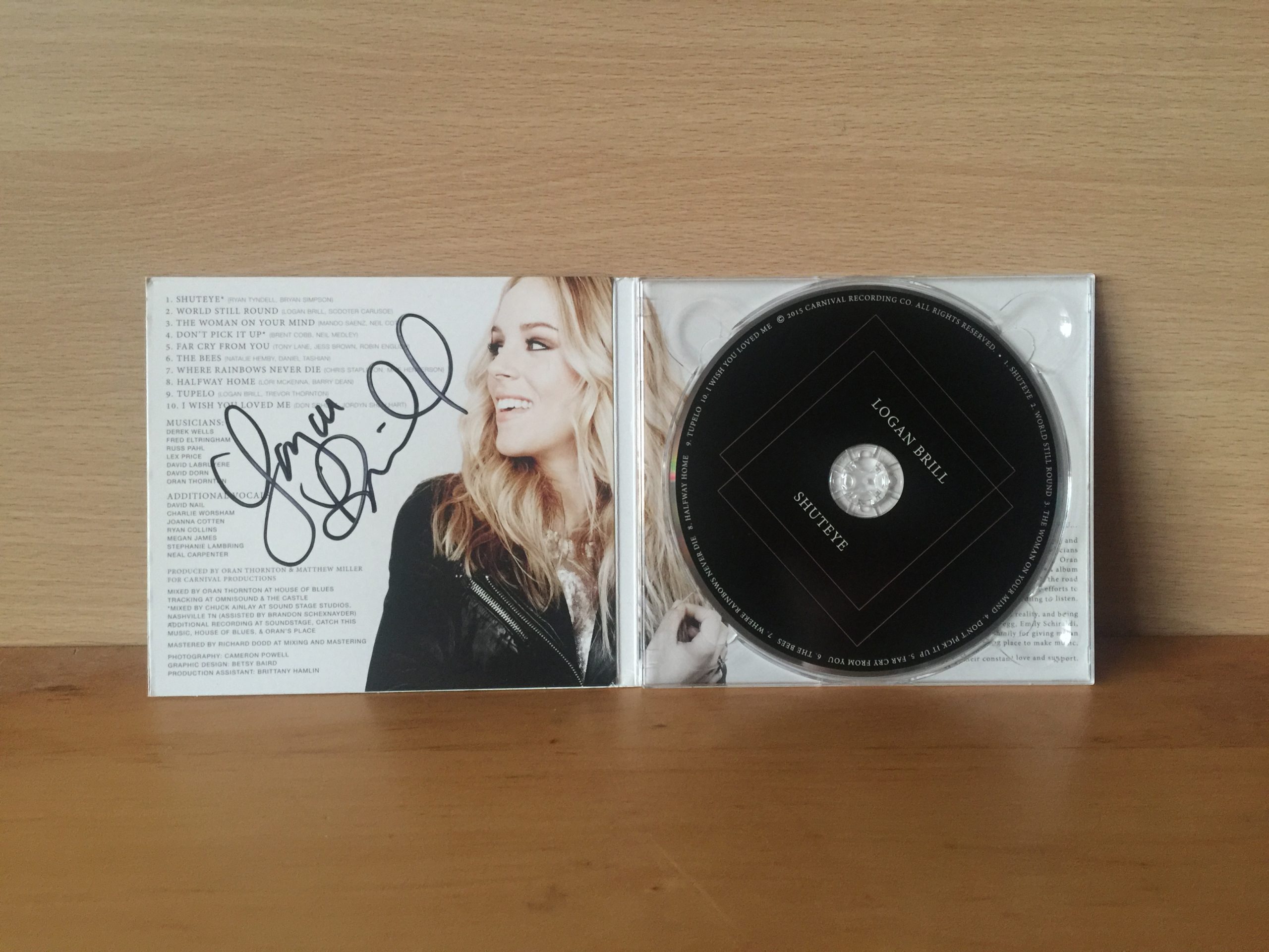 Logan Brill Signed CD Album Cover