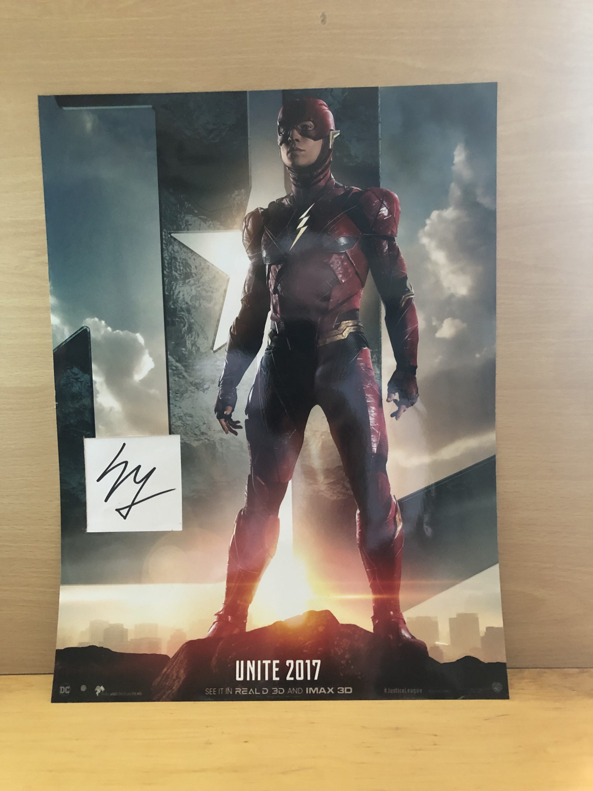Ezra Miller Signed White Card Within A3 Colour Photo Ezra Miller Signed White Card Within A3 Colour Photo