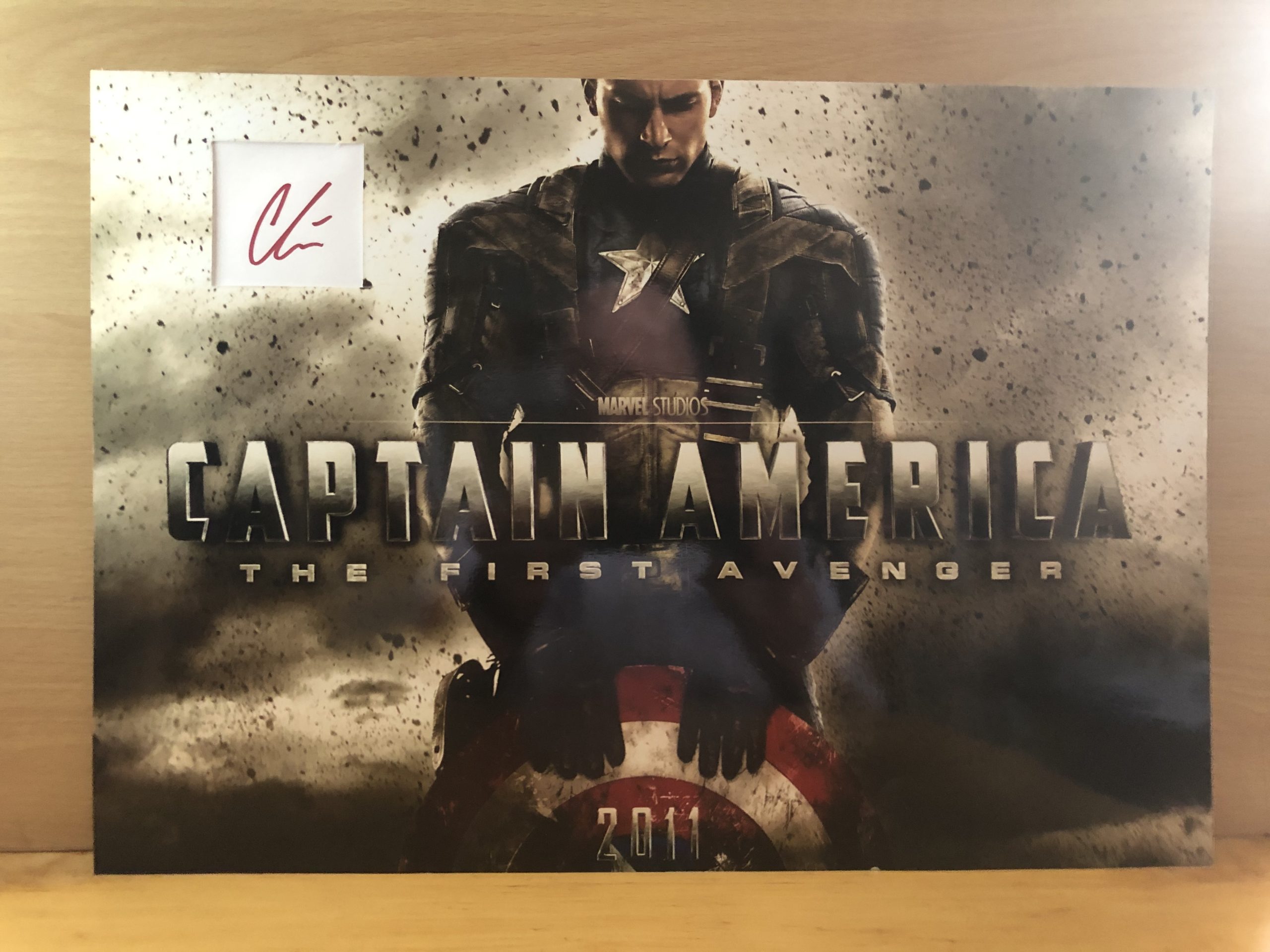 Chris Evans Signed White Card Within A3 Colour Photo Chris Evans Signed White Card Within A3 Colour Photo