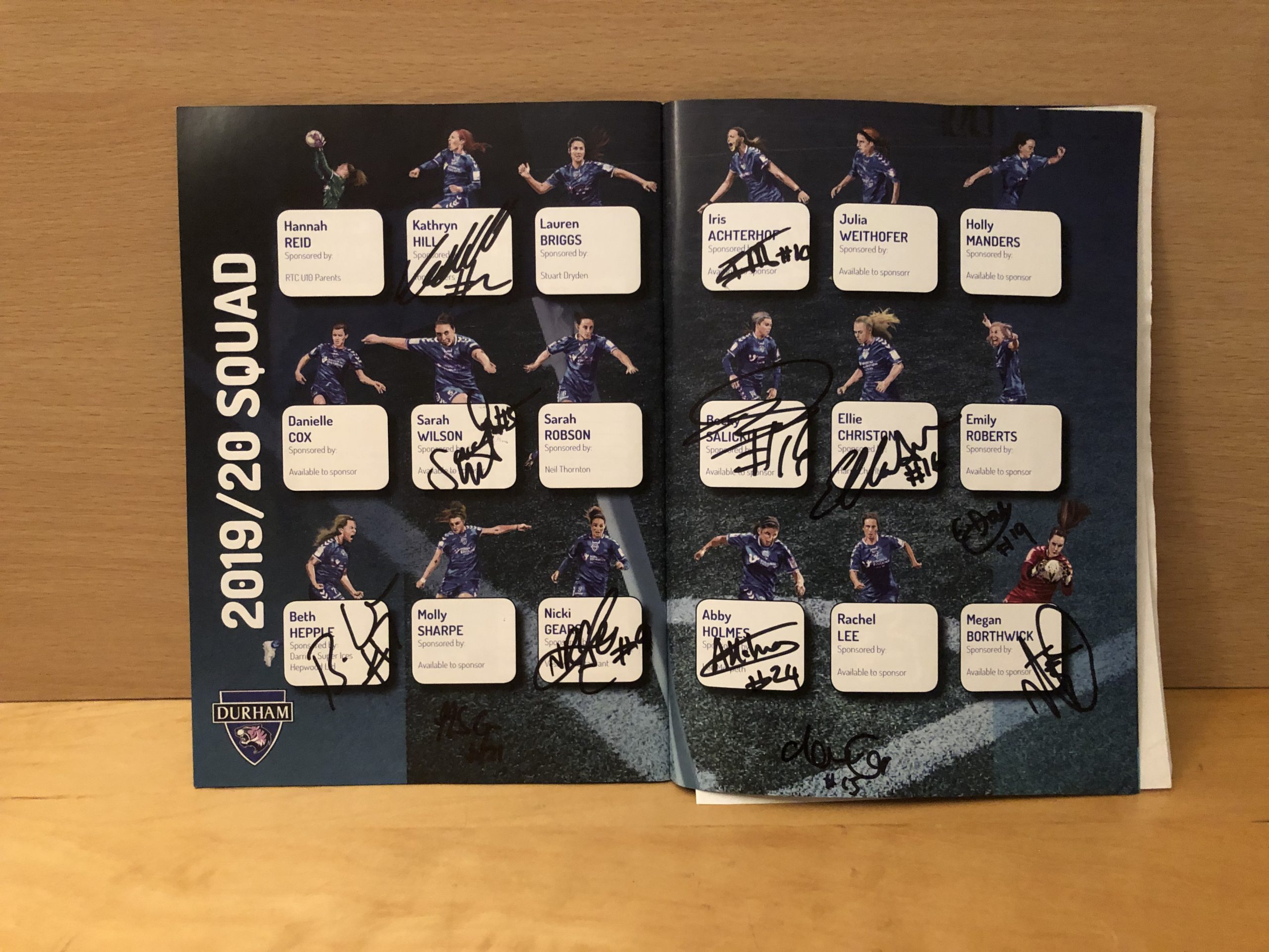 Durham WFC Multi Signed Football Programme