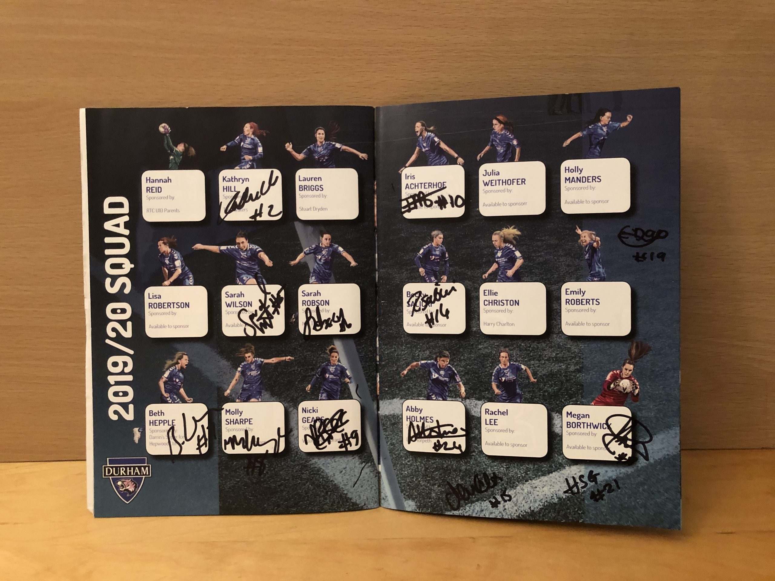 Durham WFC Multi Signed Football Programme