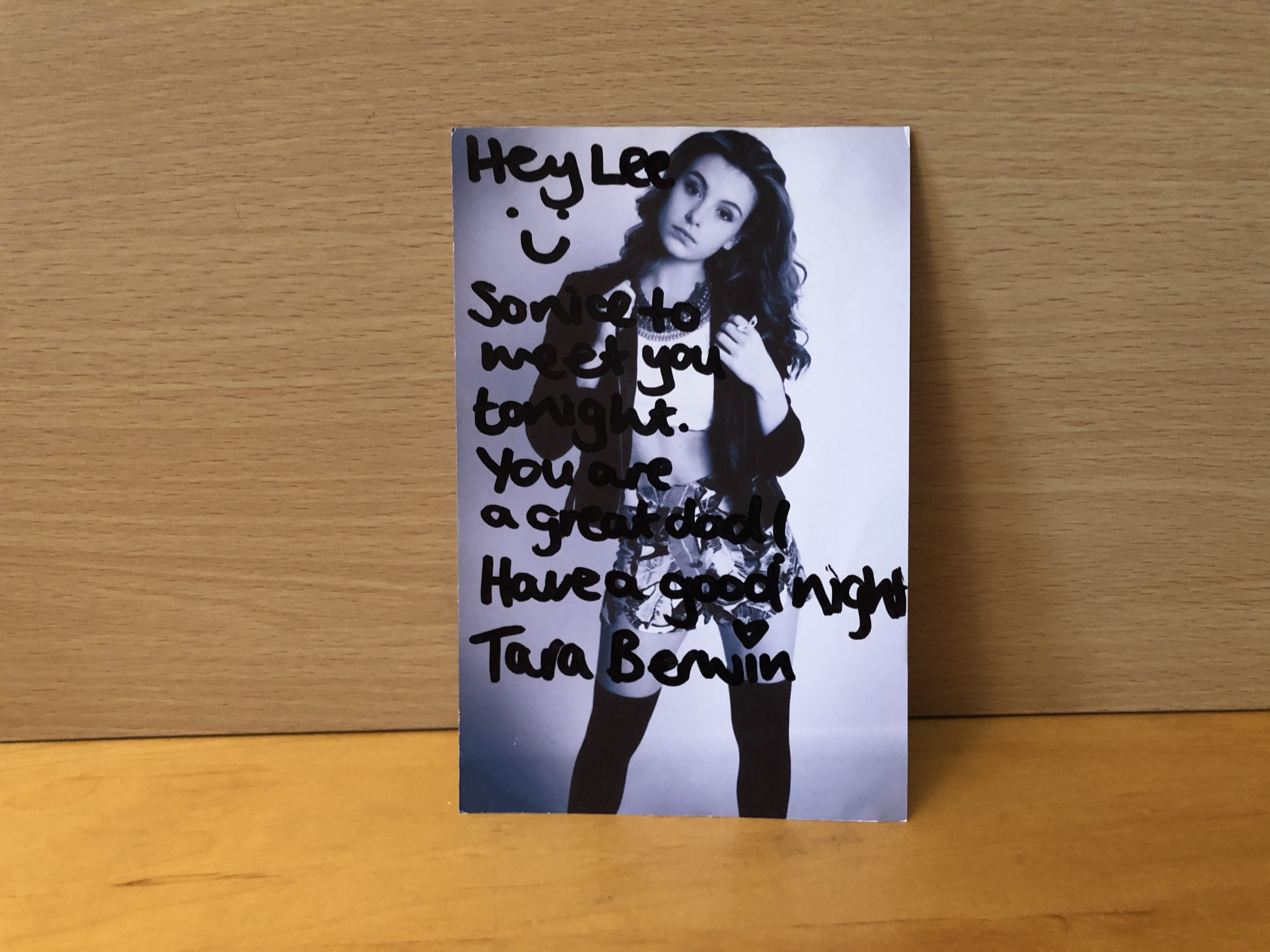 Tara Berwin Signed Black and White Photo