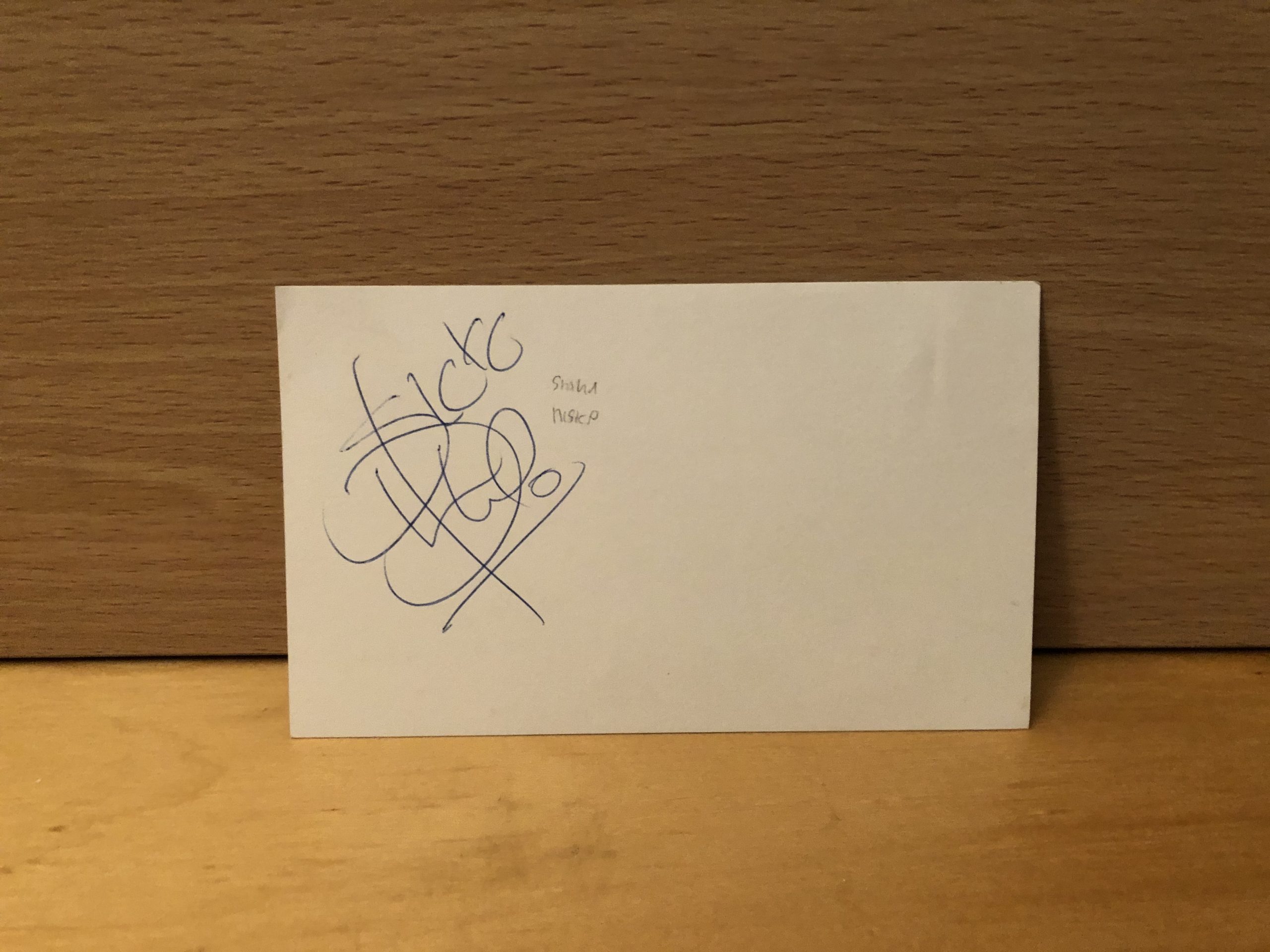 Shaka Hislop Signed White Card Shaka Hislop Signed White Card