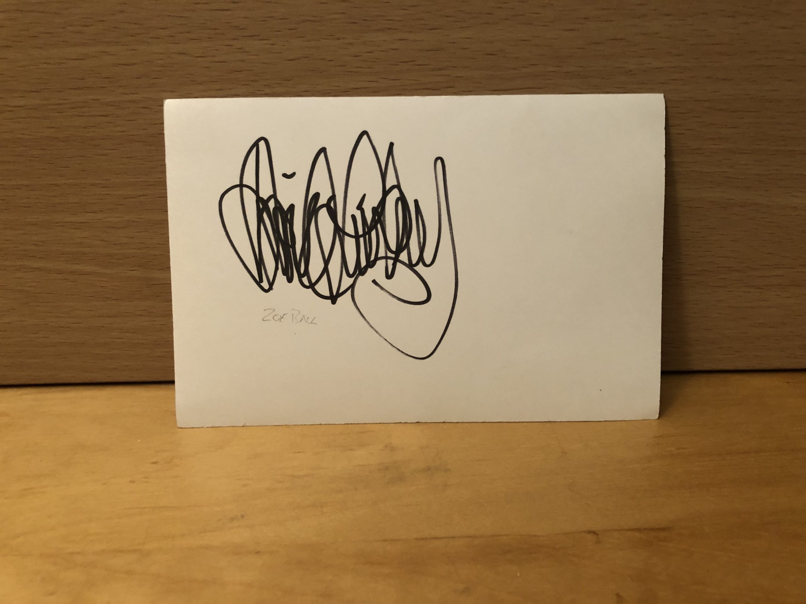 Zoe Ball Signed White Card