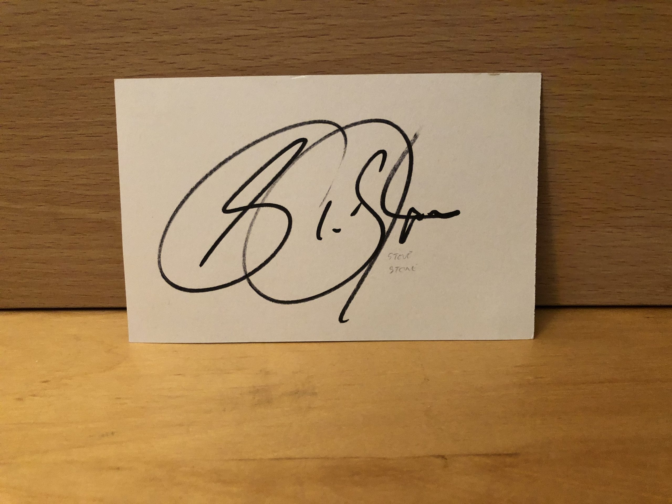 Steve Stone Signed White Card