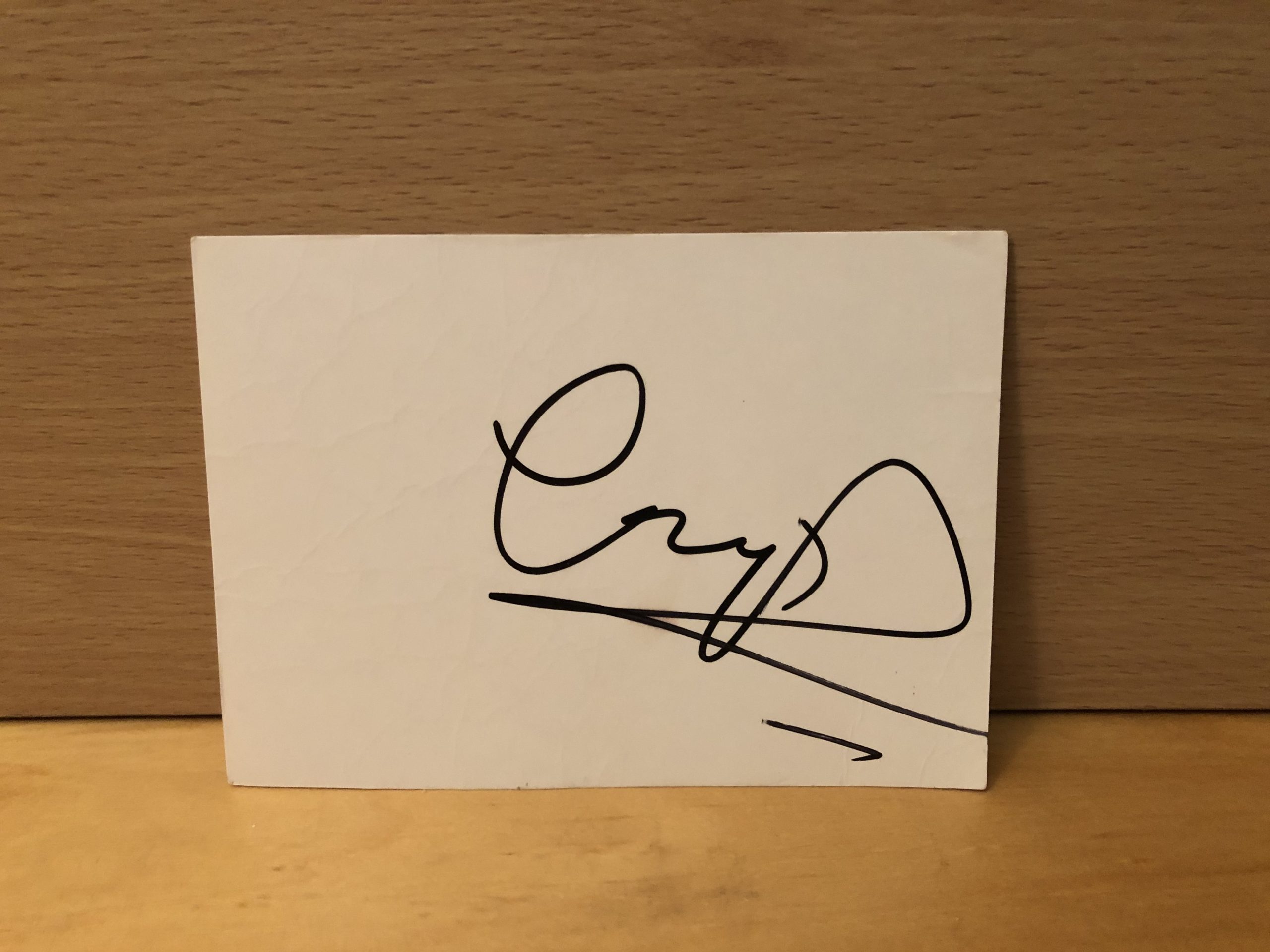 Unknown Signed White Card