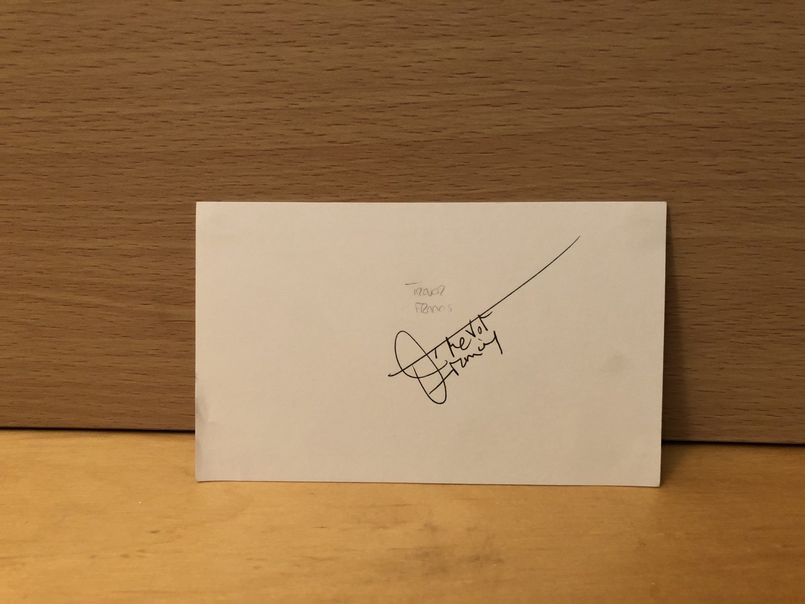 Trevor Francis Signed White Card