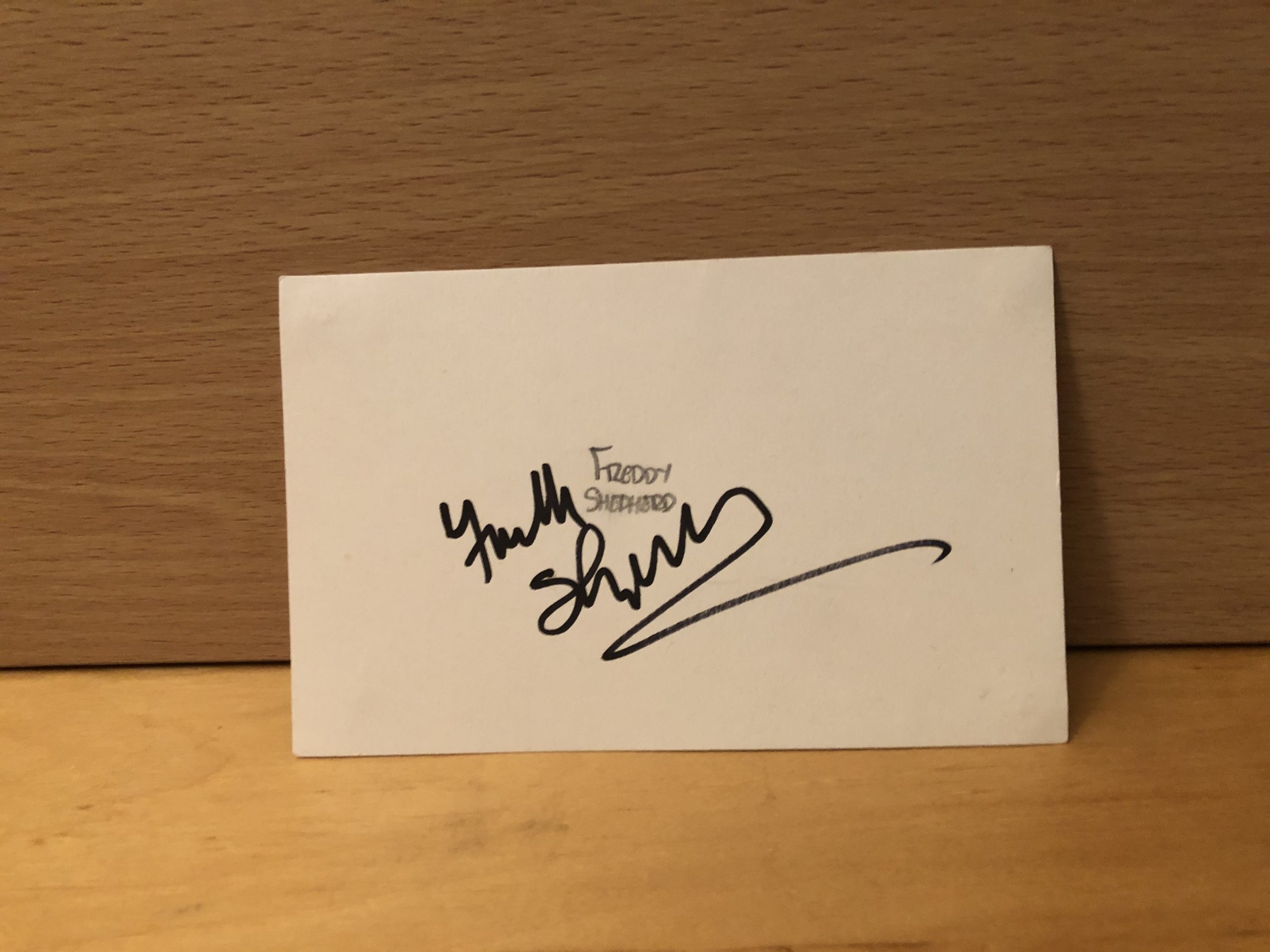 Freddy Shepherd Signed White Card