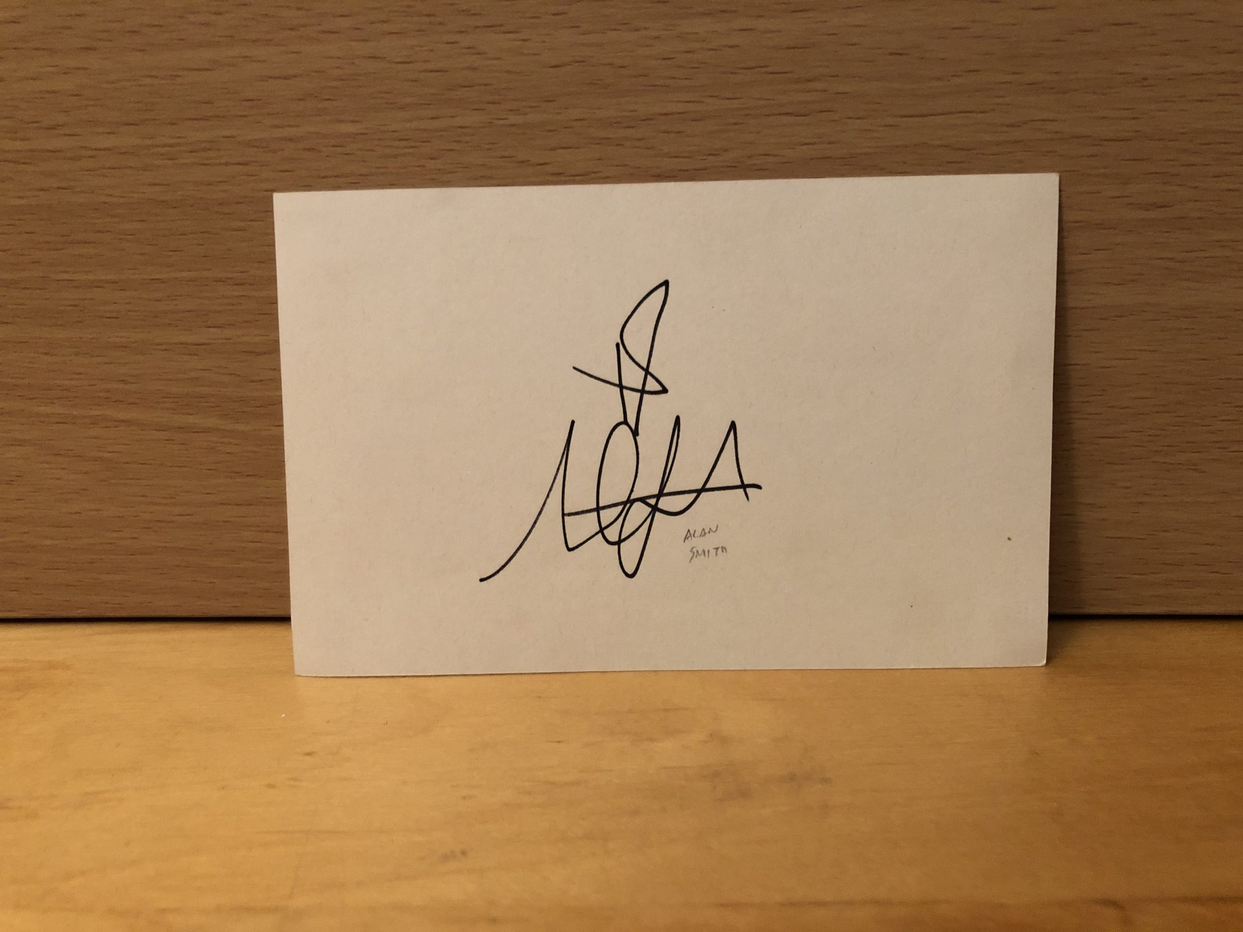 Alan Smith Signed White Card