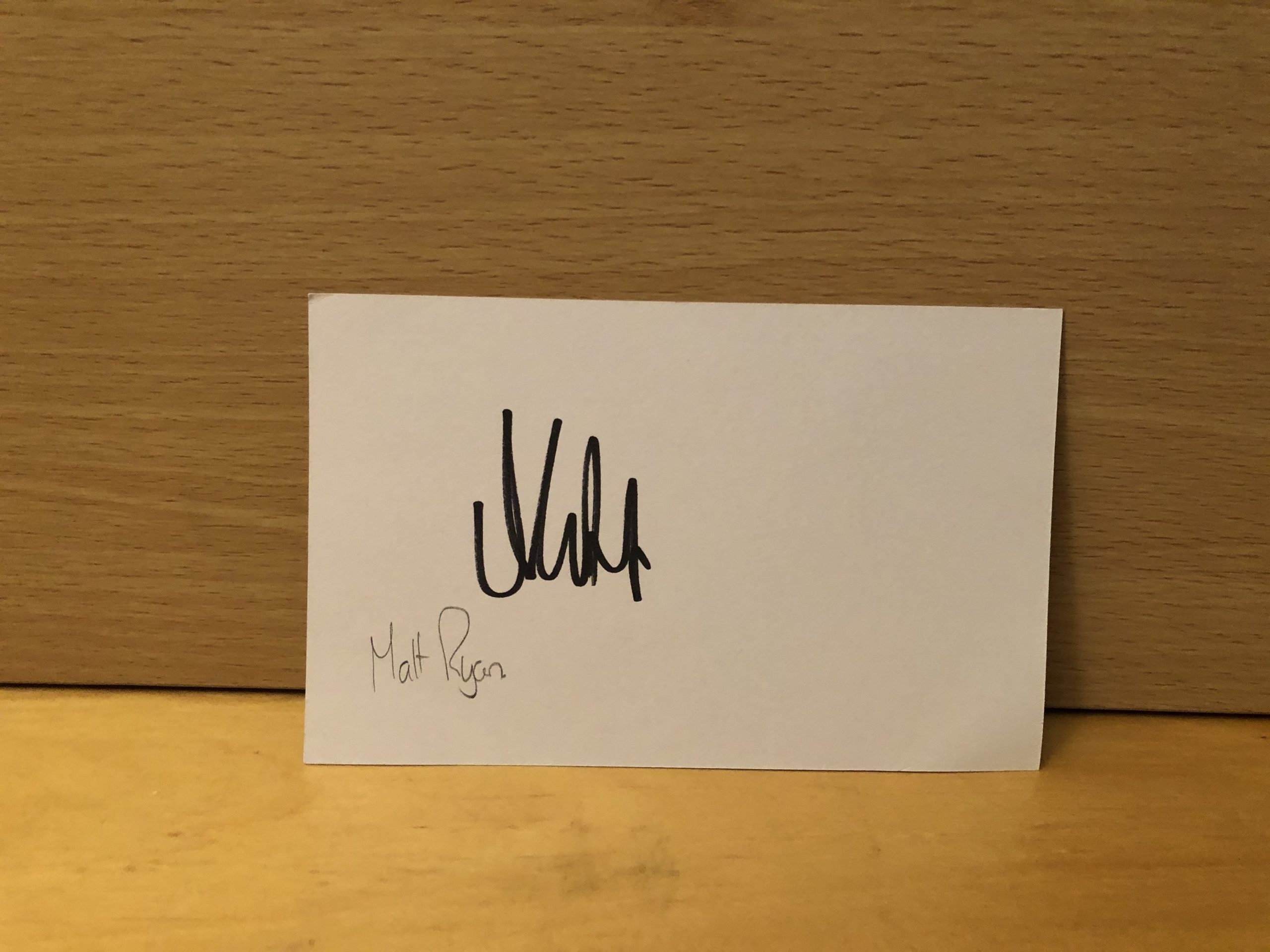 Matt Ryan Signed White Card