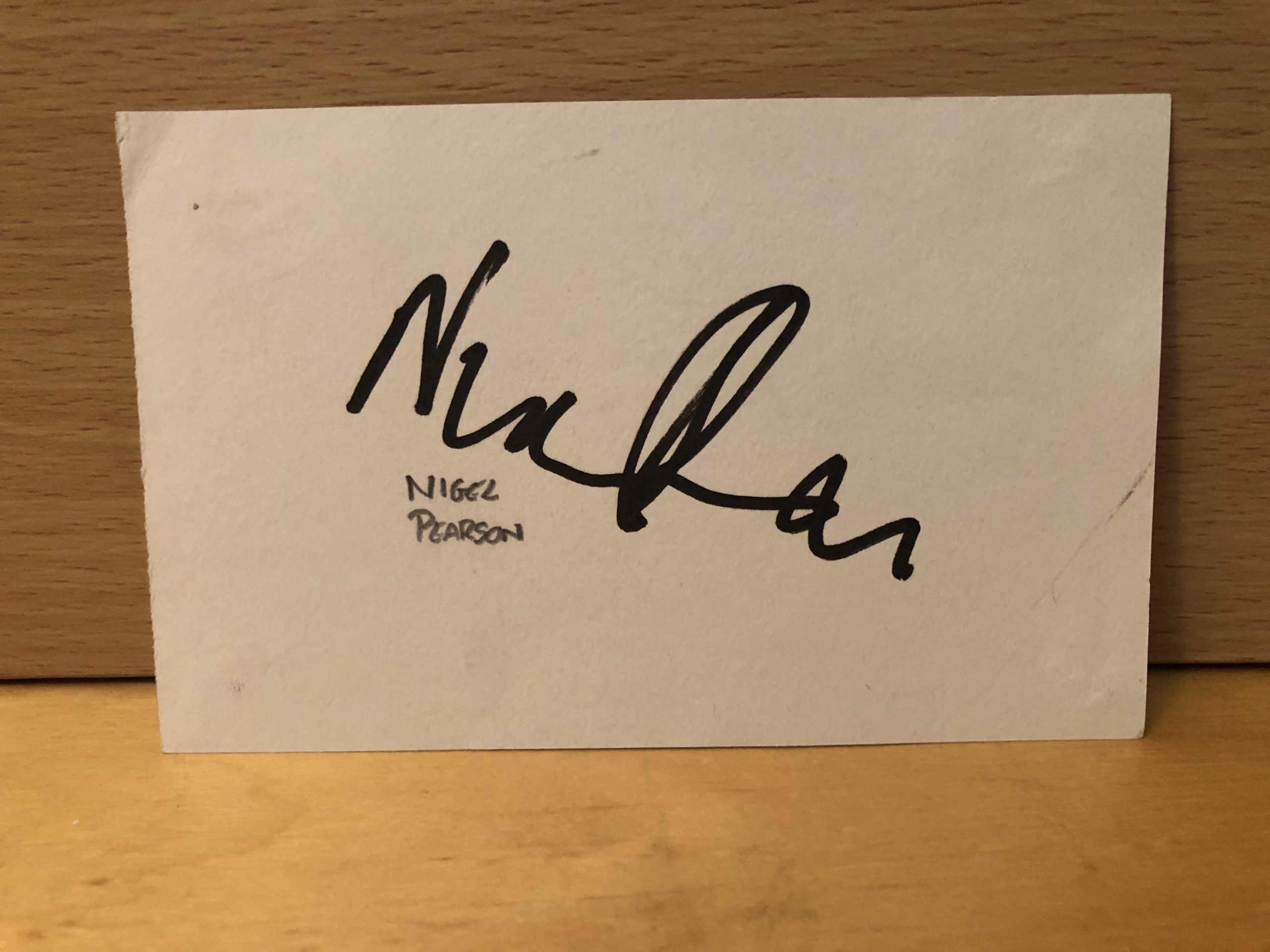 Nigel Pearson Signed White Card