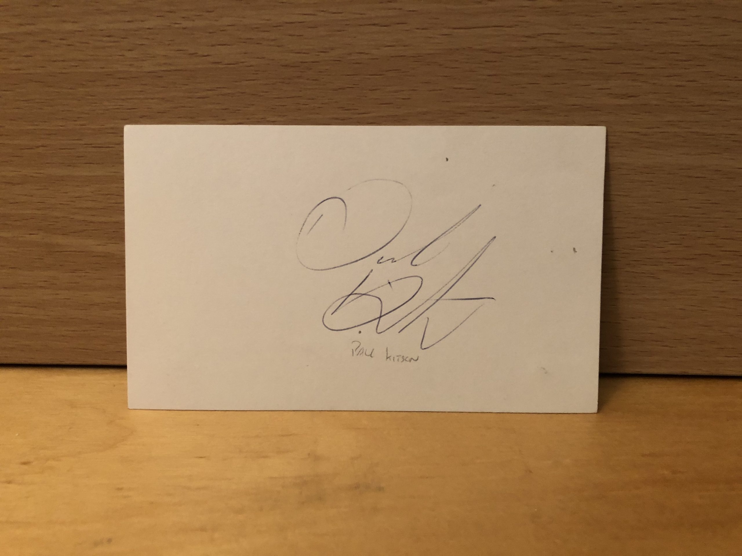 Paul Kitson Signed White Card