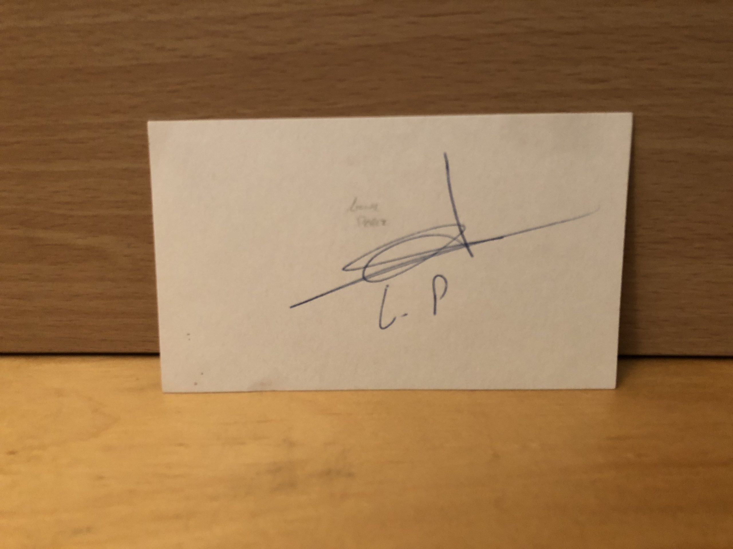 Lionel Pérez Signed White Card
