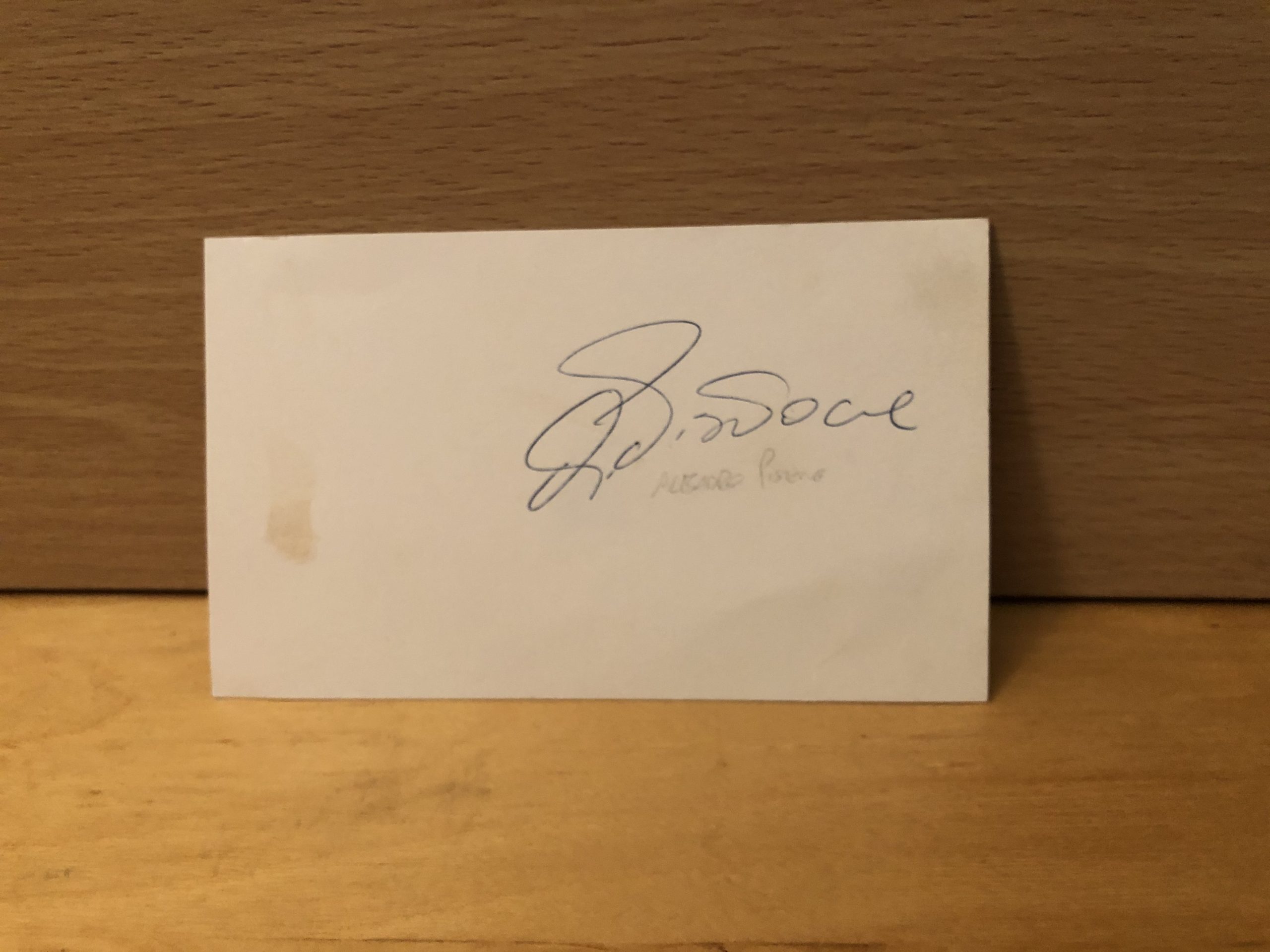 Alessandro Pistone Signed White Card