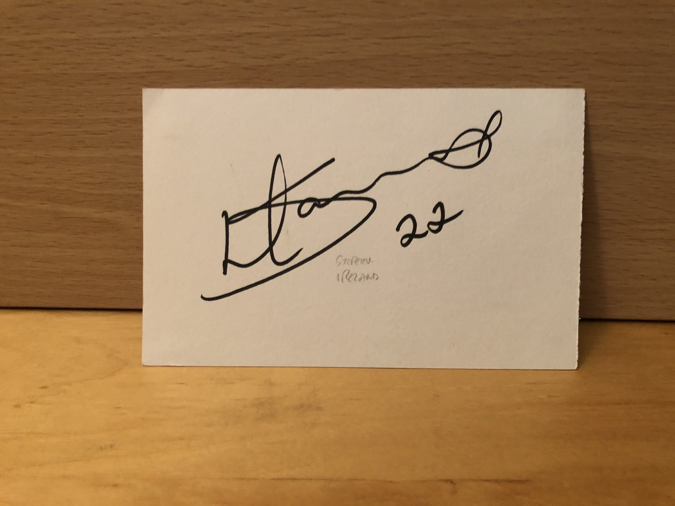 Stephen Ireland Signed White Card Stephen Ireland Signed White Card