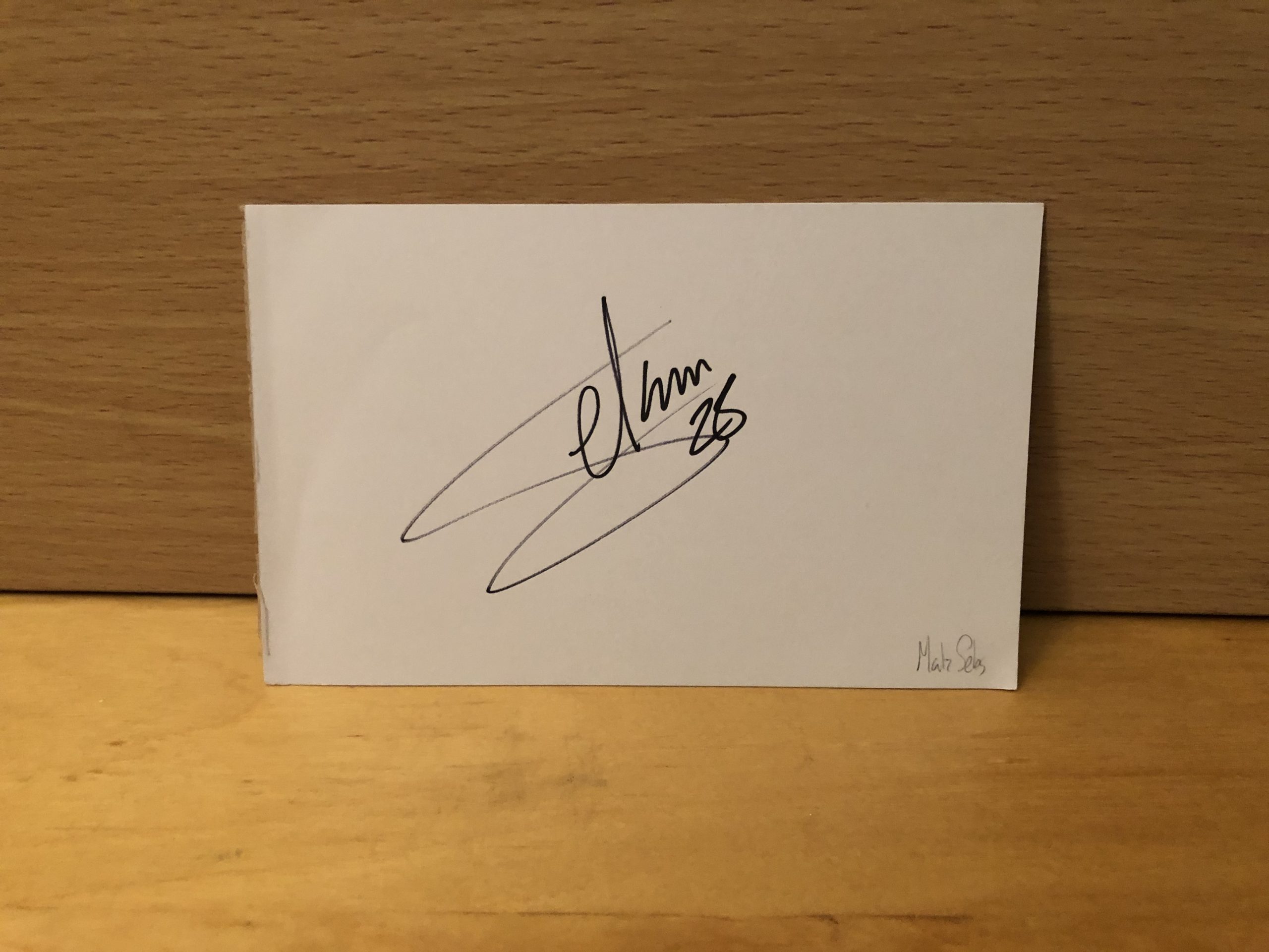 Matz Sels Signed White Card Matz Sels Signed White Card