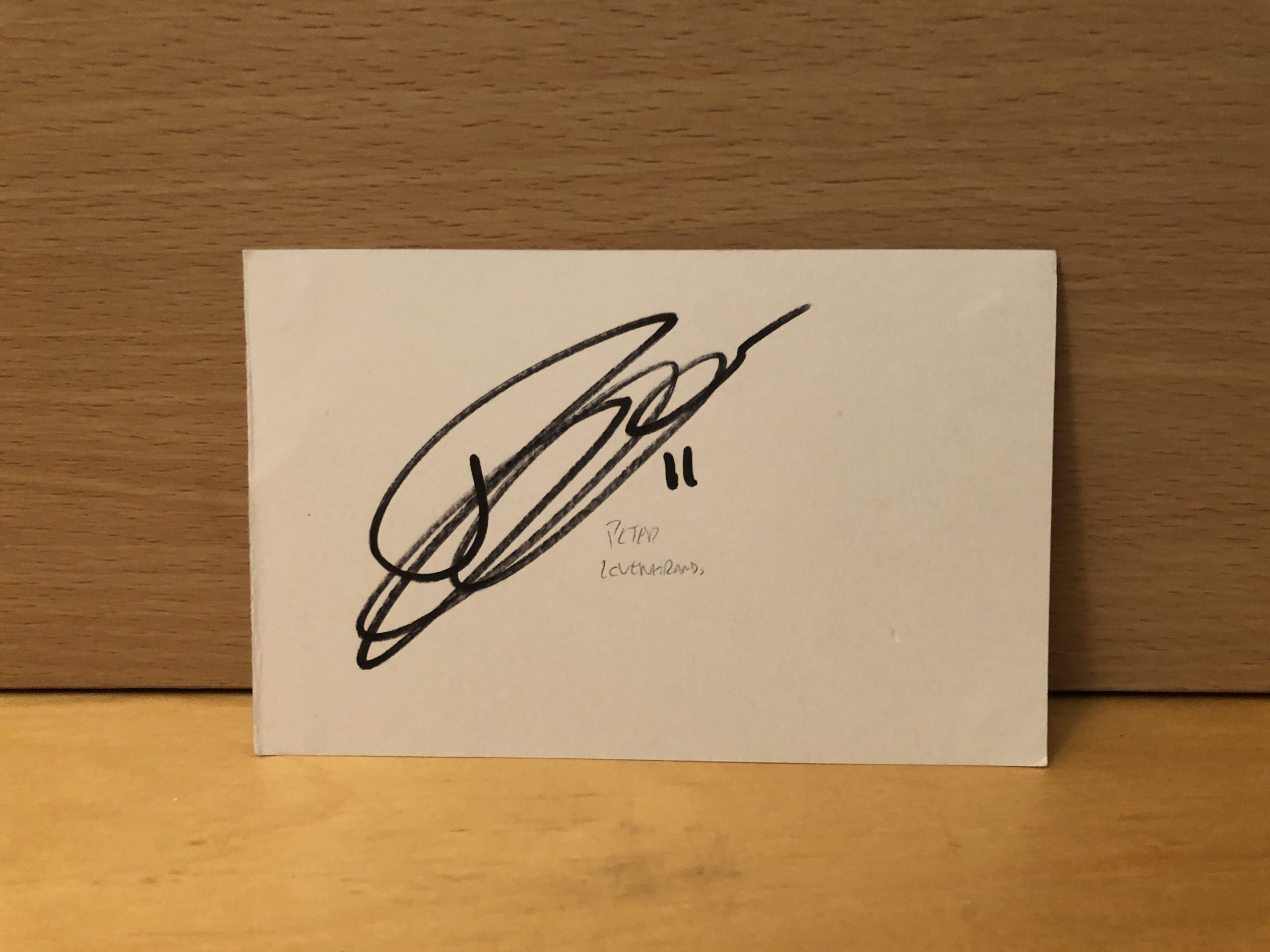 Peter Løvenkrands Signed White Card Peter Løvenkrands Signed White Card