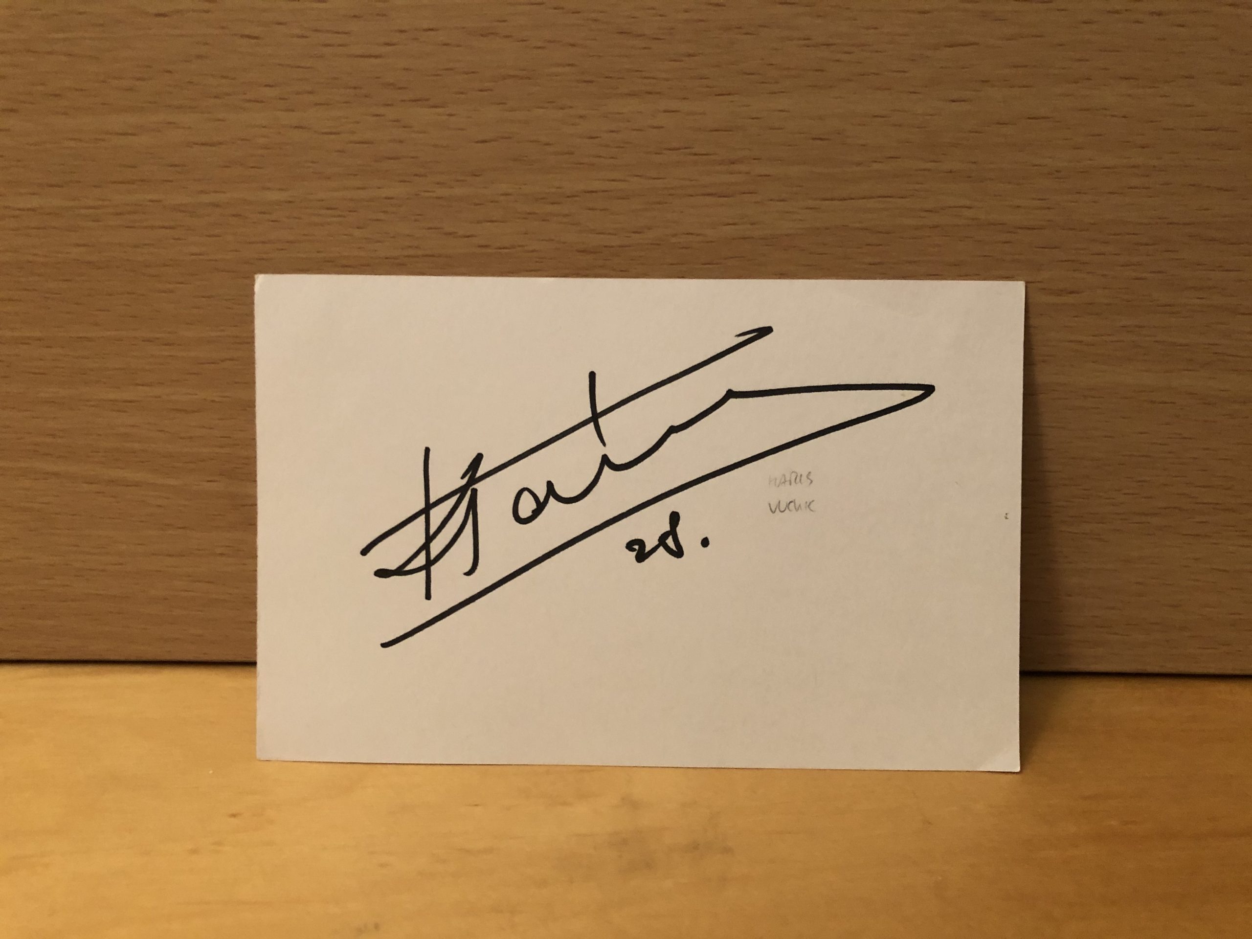 Haris Vučkić Signed White Card Haris Vučkić Signed White Card