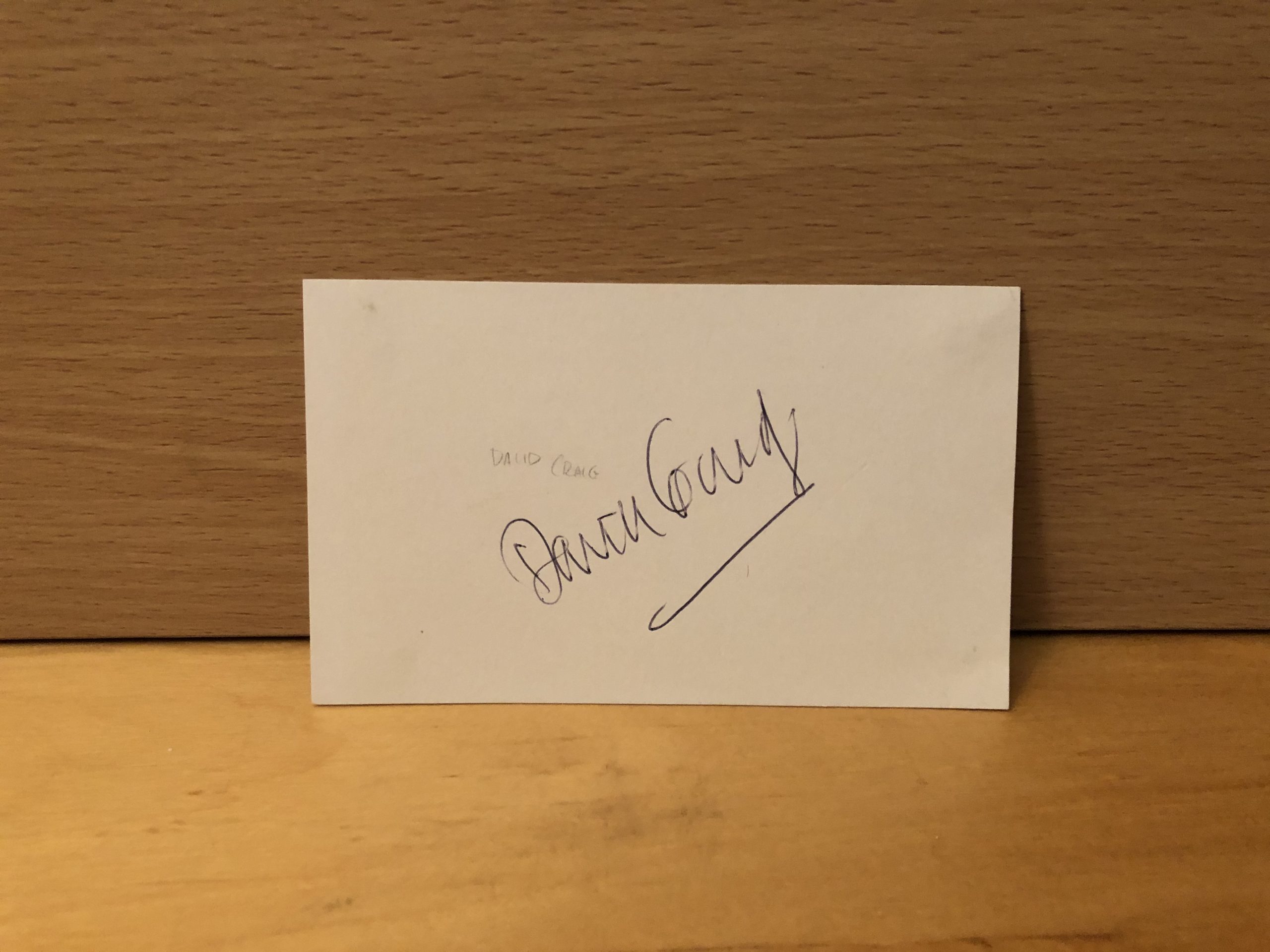 David Craig Signed White Card David Craig Signed White Card