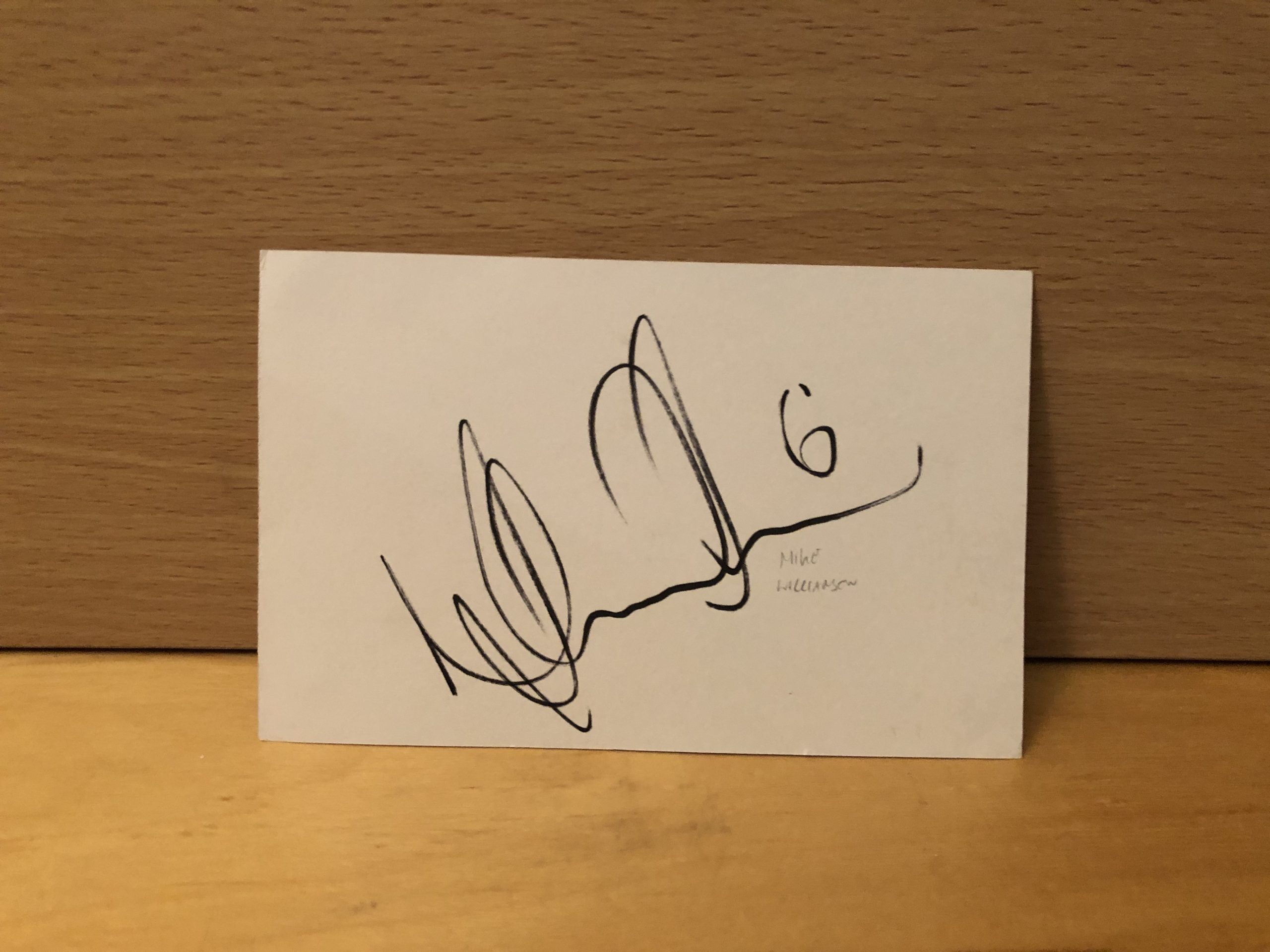 Mike Williamson Signed White Card Mike Williamson Signed White Card