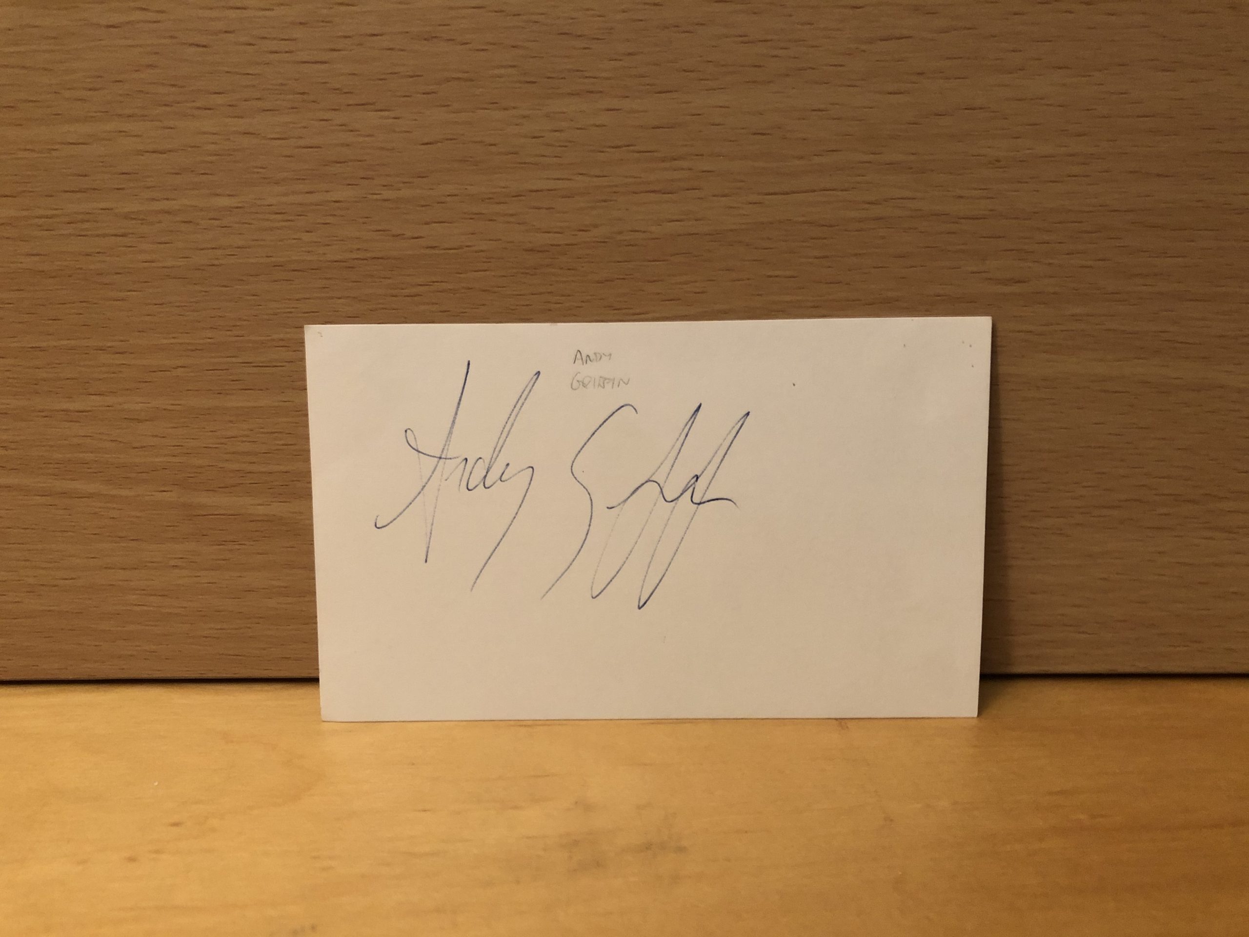 Andy Griffin Signed White Card Andy Griffin Signed White Card