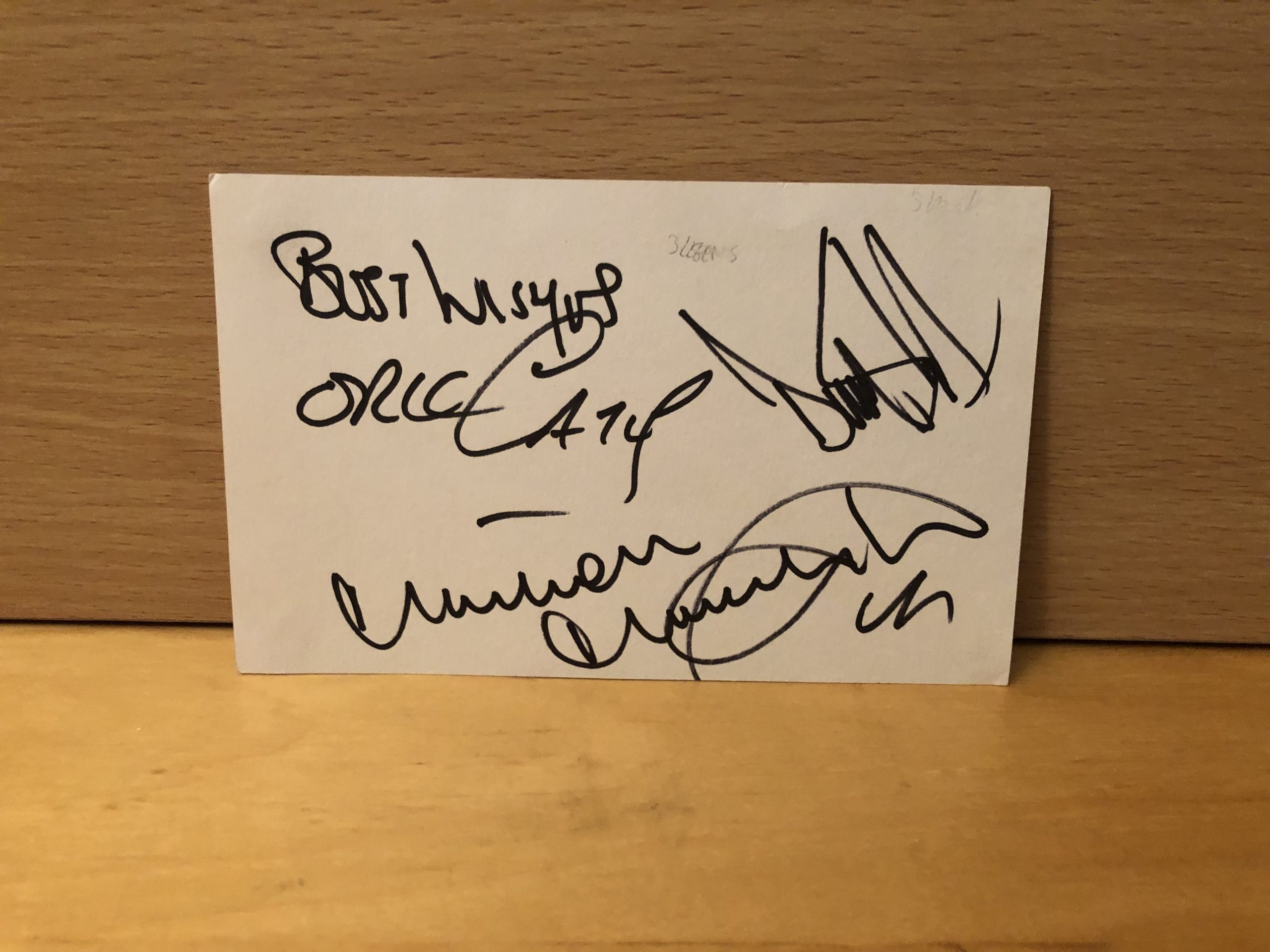 Malcolm Macdonald, Bernie Slaven and Eric Gates Signed White Card