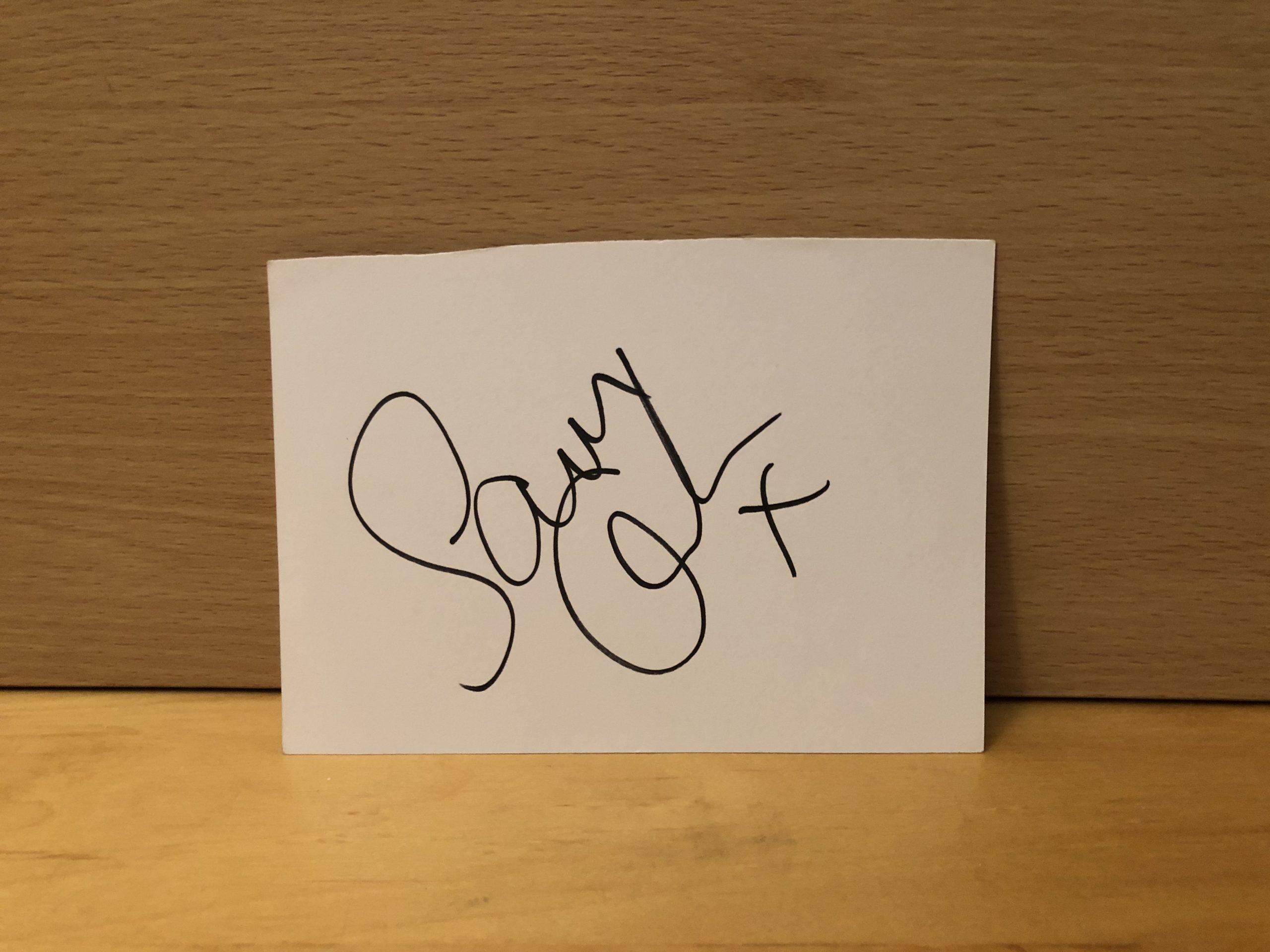 Sam Quek Signed White Card