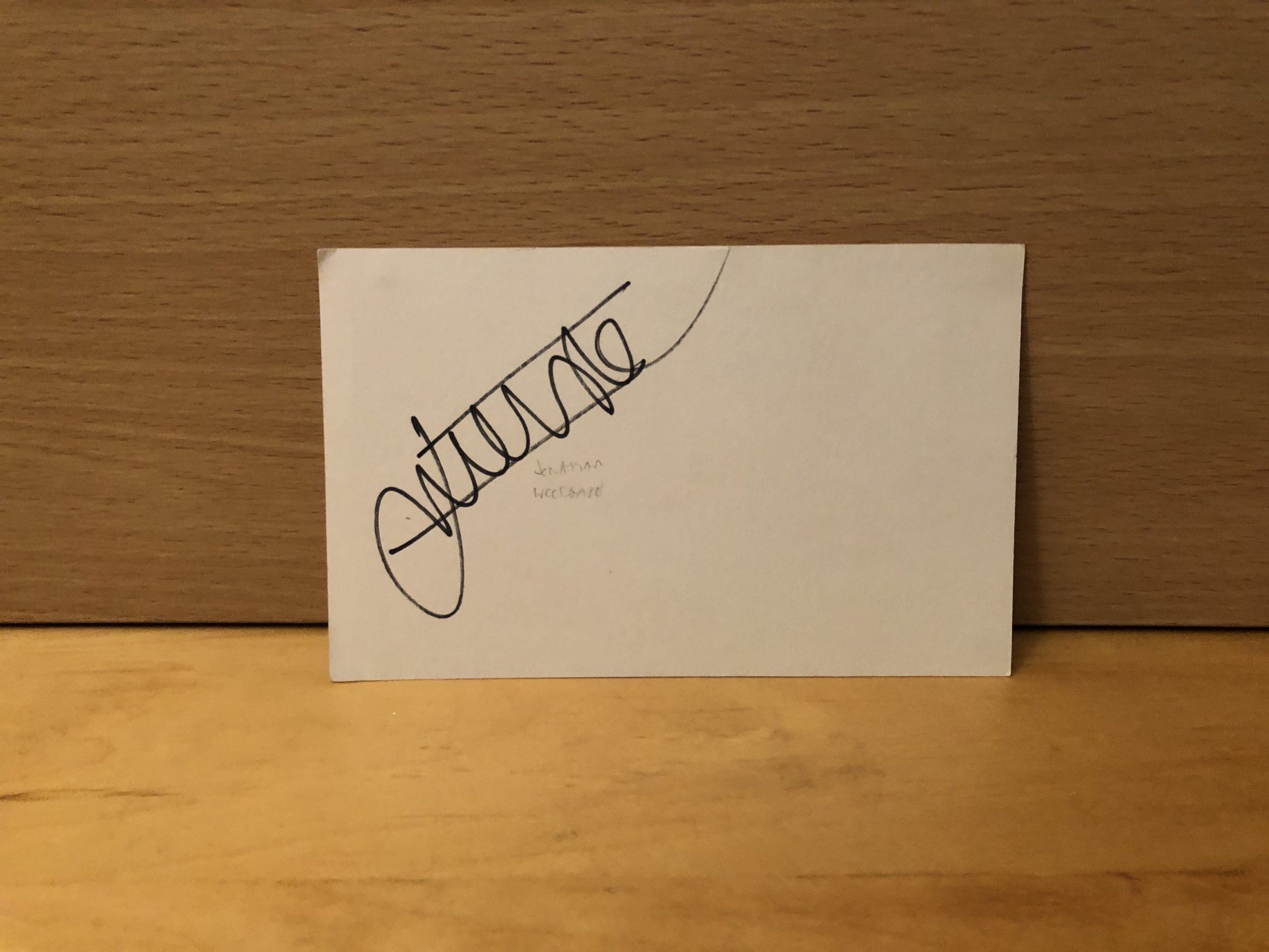 Jonathan Woodgate Signed White Card Jonathan Woodgate Signed White Card