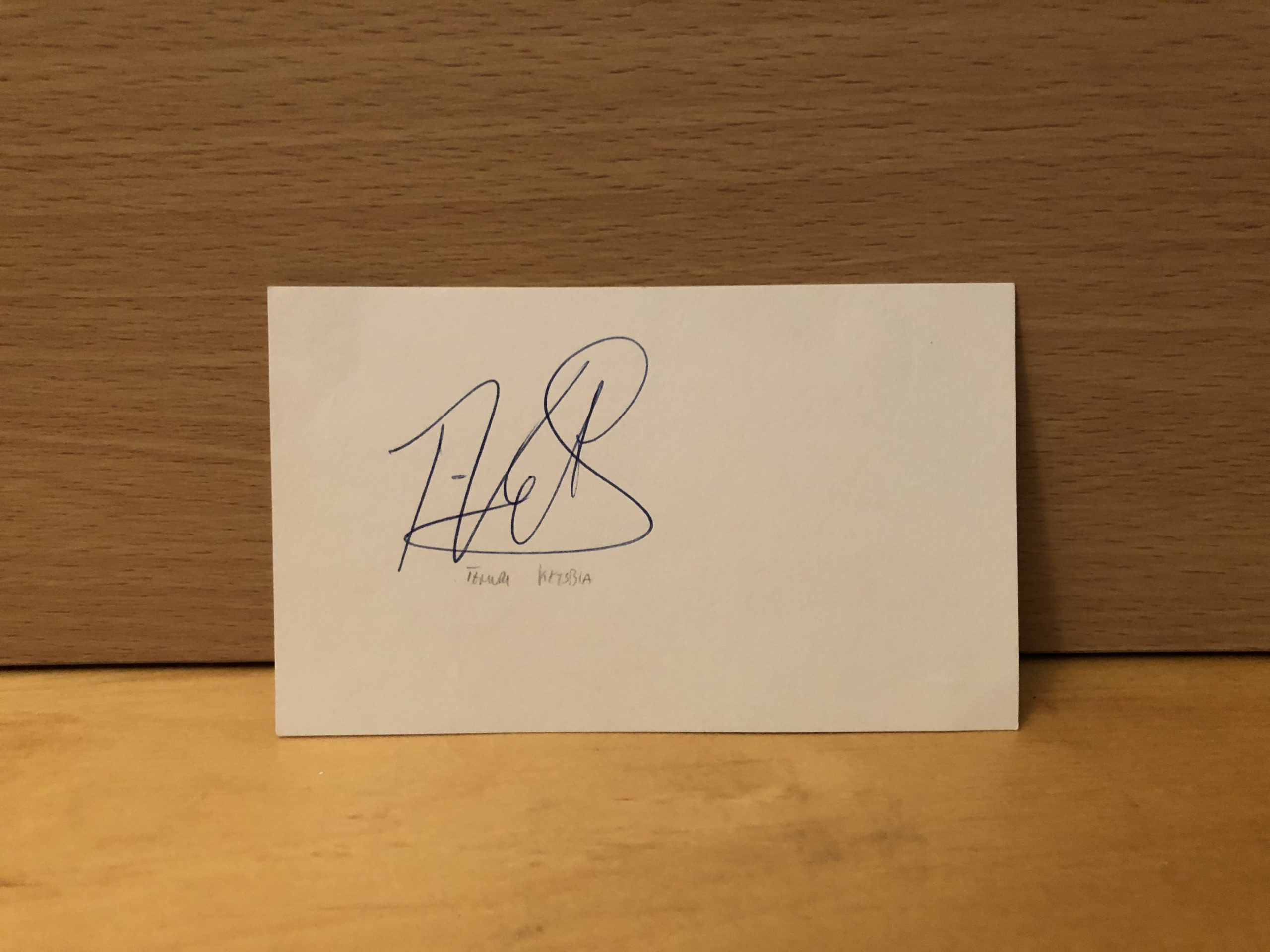 Temur Ketsbaia Signed White Card Temur Ketsbaia Signed White Card
