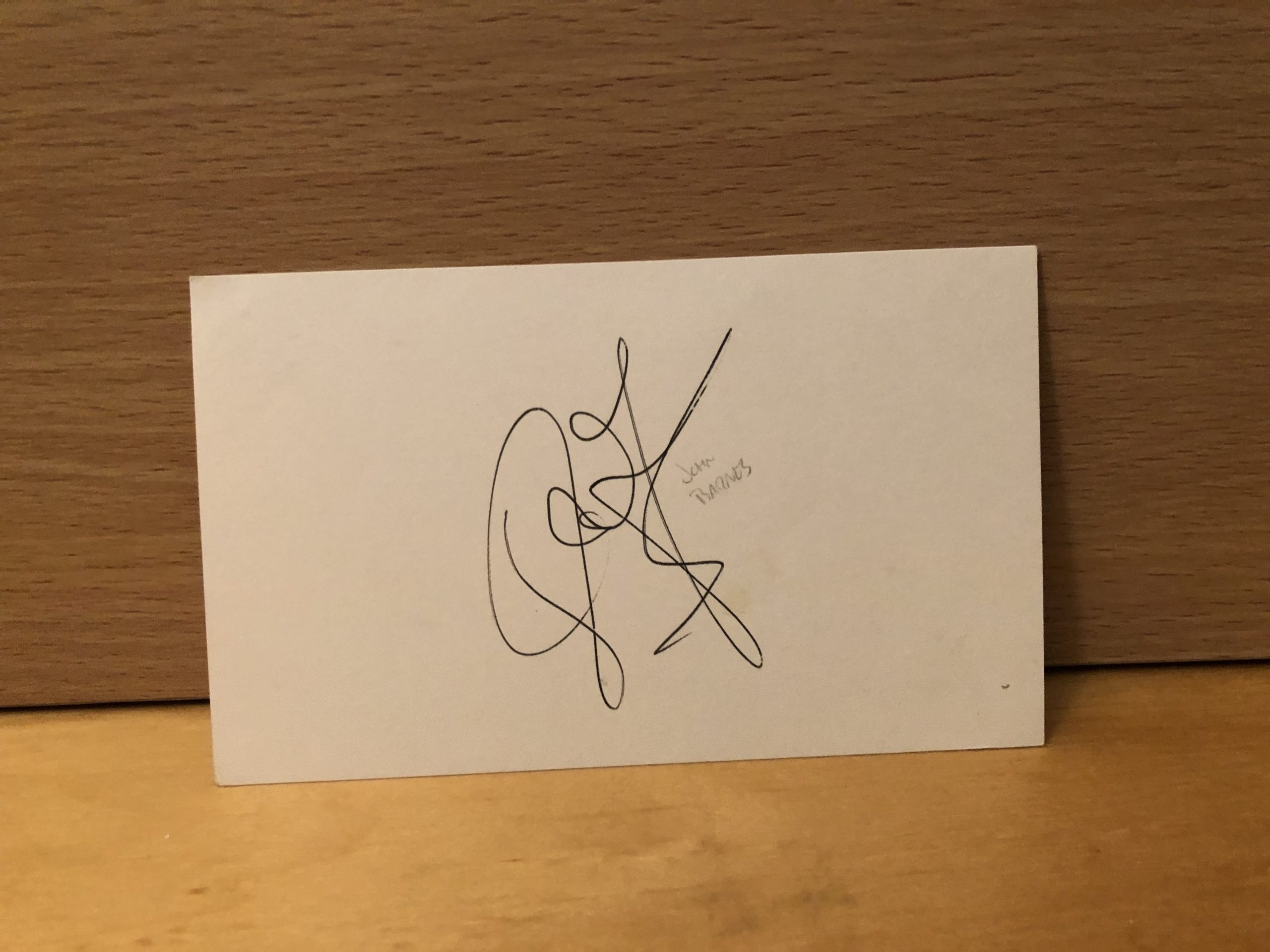 John Barnes Signed White Card John Barnes Signed White Card