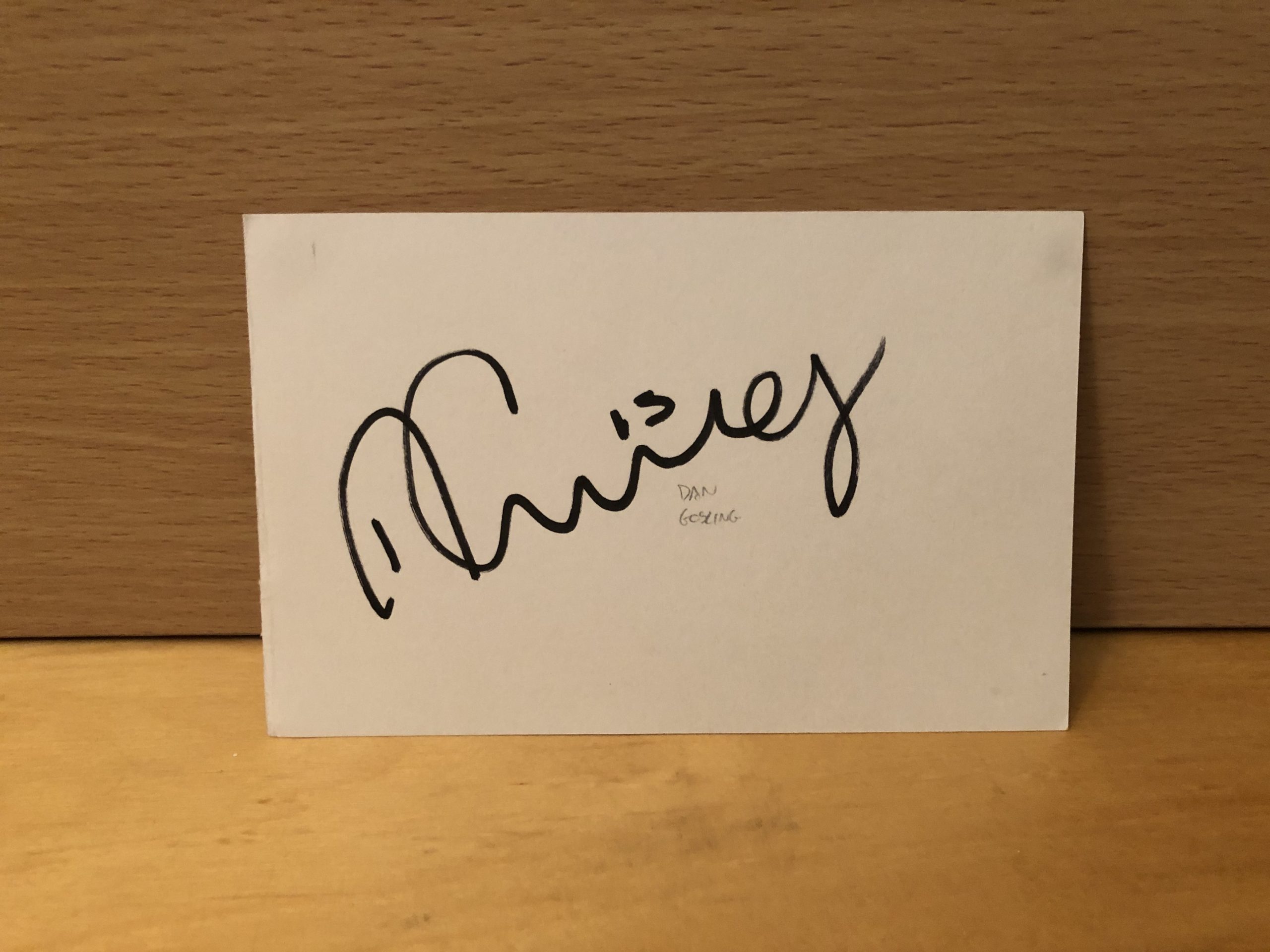 Dan Gosling Signed White Card