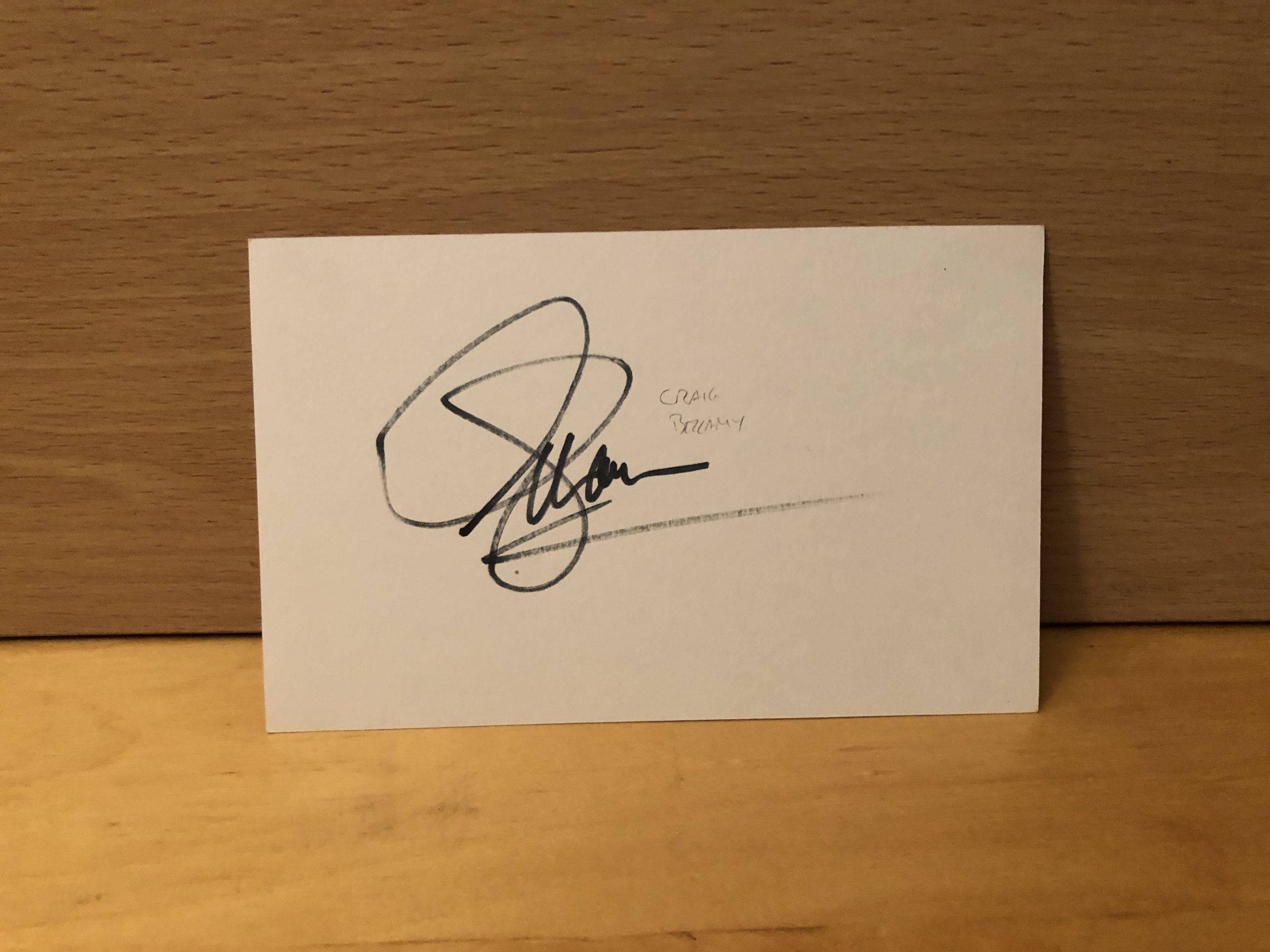 Craig Bellamy Signed White Card Craig Bellamy Signed White Card