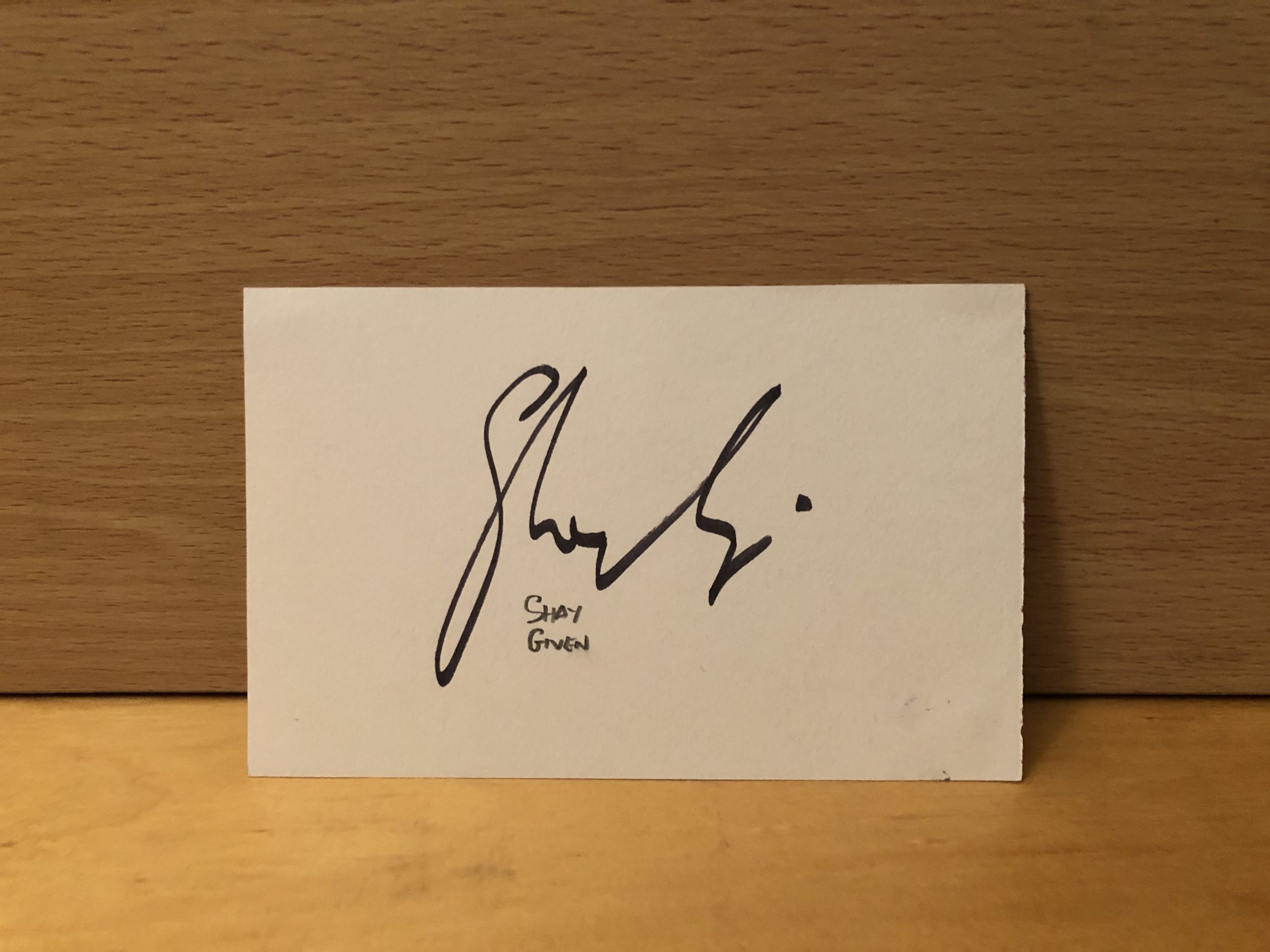Shay Given Signed White Card Shay Given Signed White Card