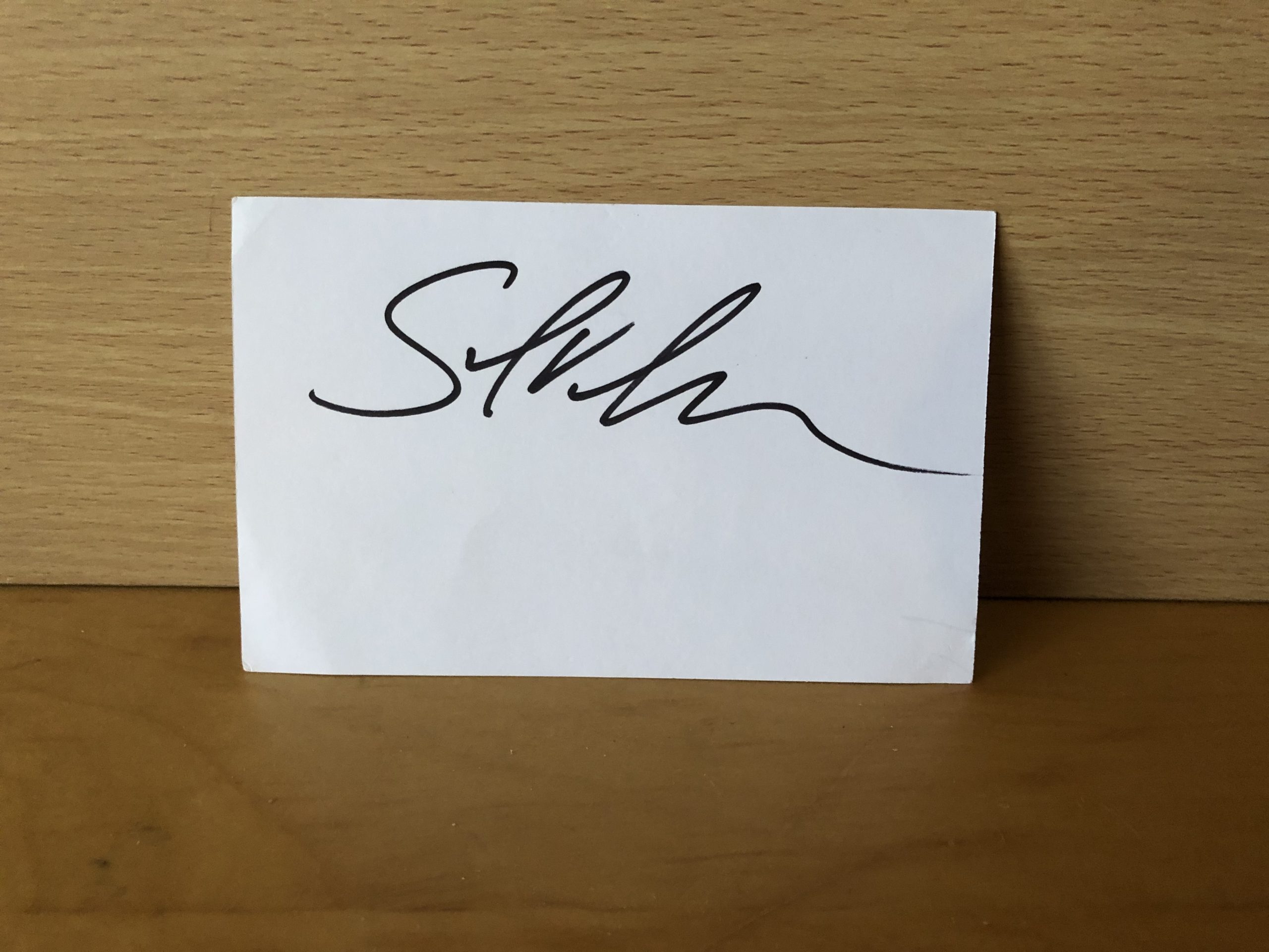 Unknown Signature on White Card