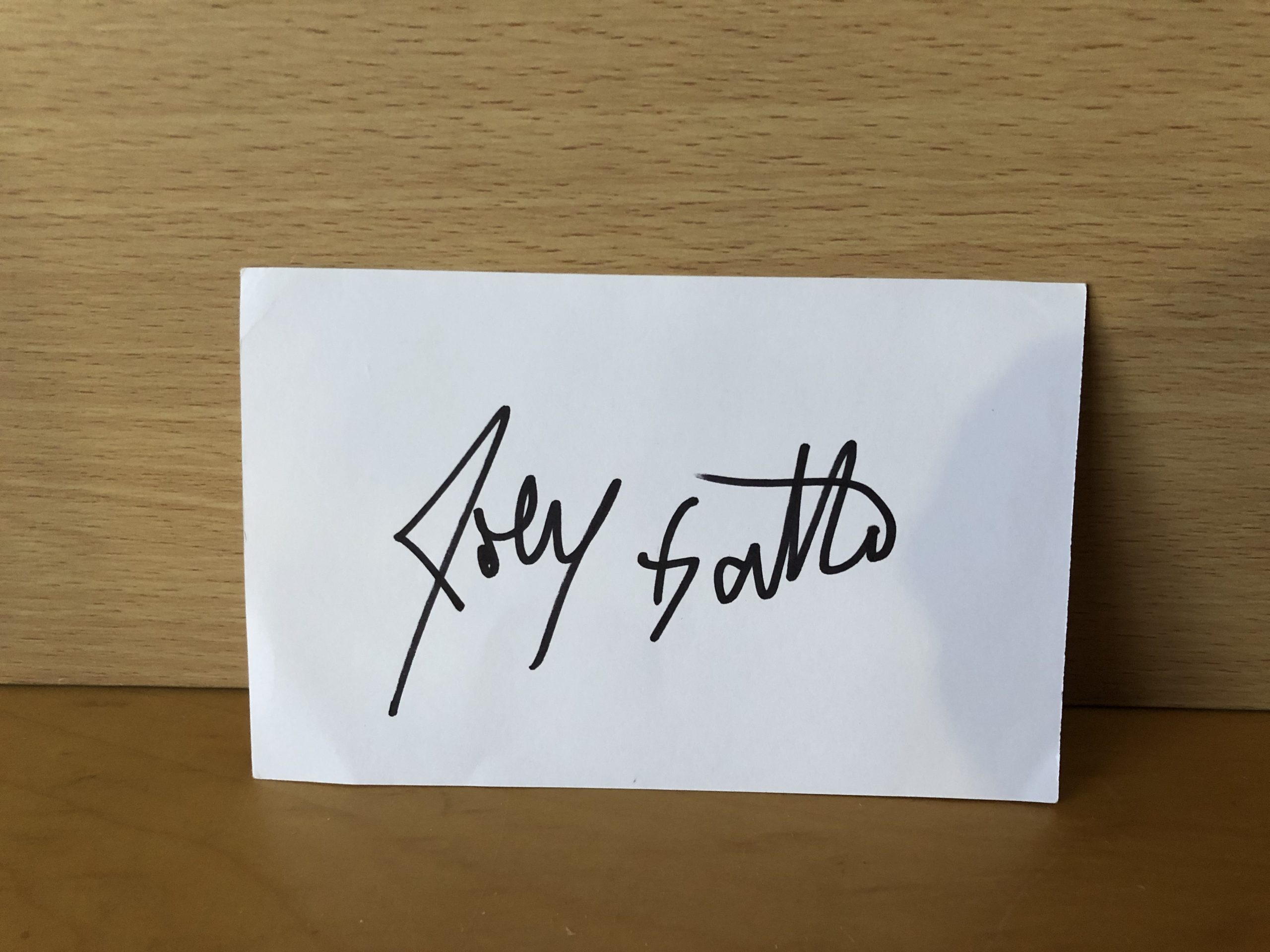 Unknown Signature on White Card