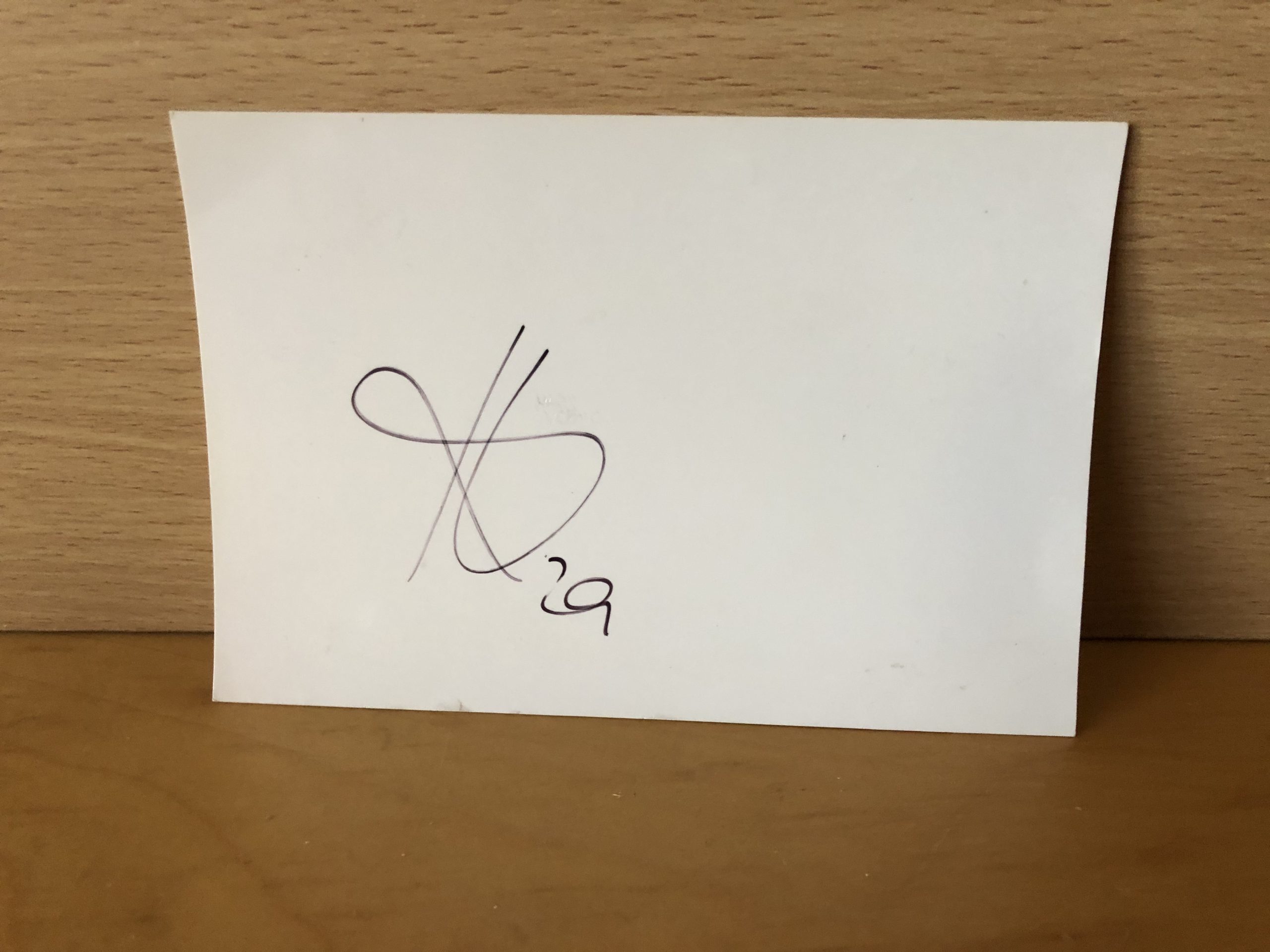 Unknown Signature on White Card