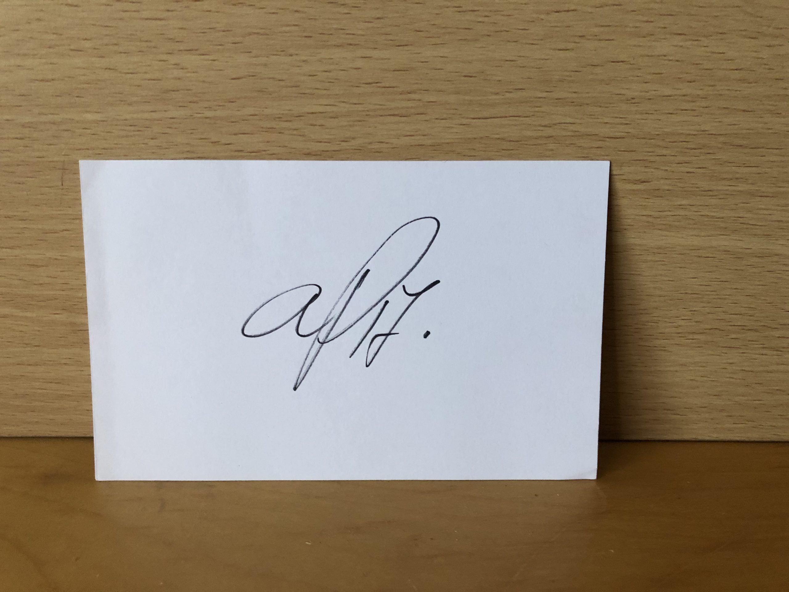 Unknown Signature on White Card