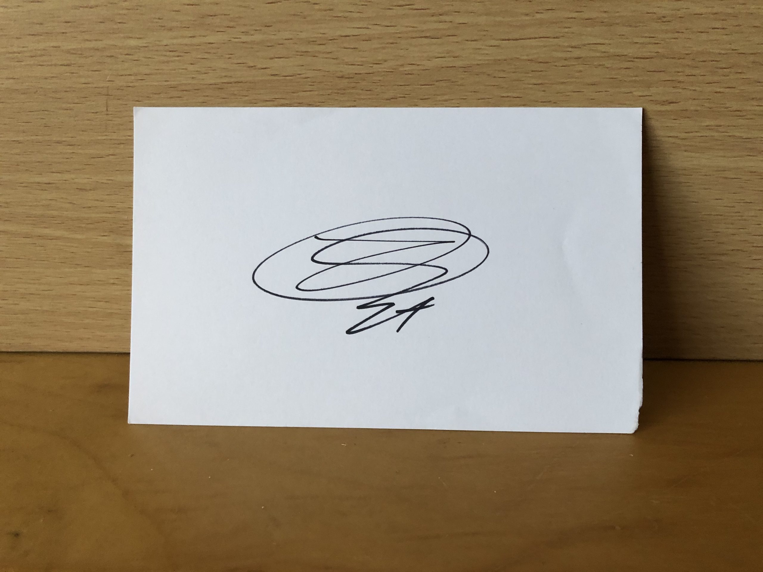 Unknown Signature on White Card
