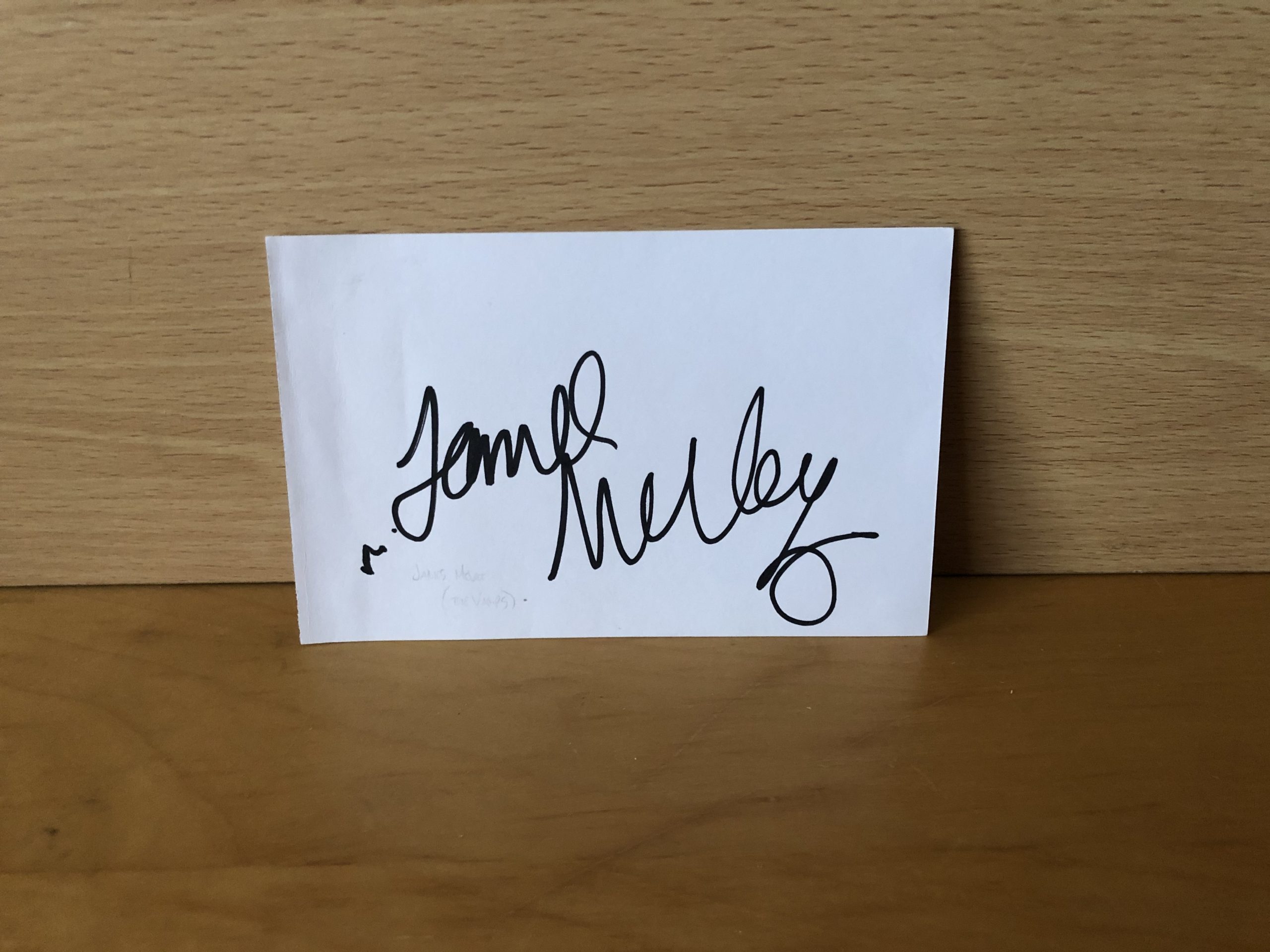 James McVey – The Vamps Signed White Card