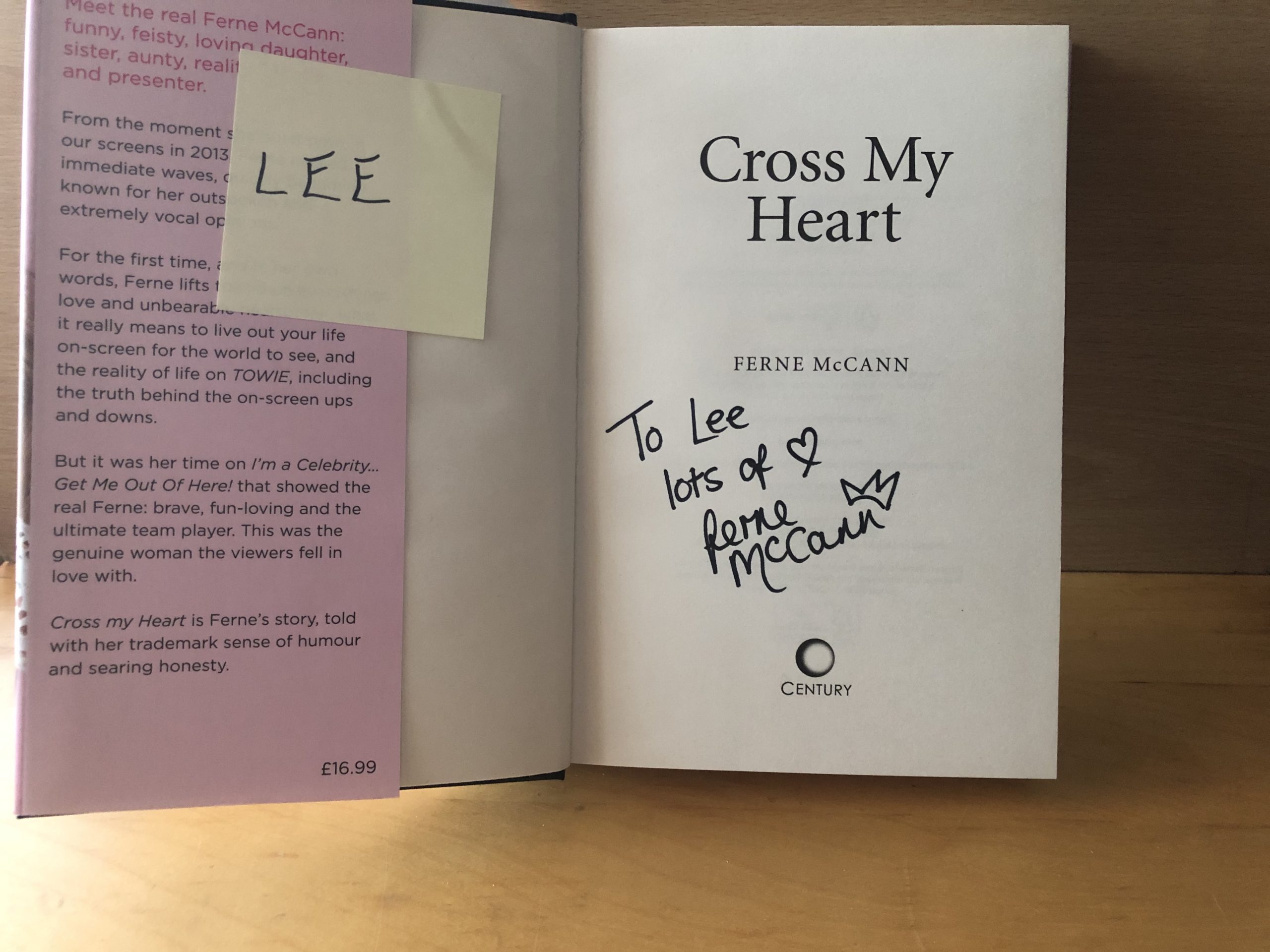 Ferne McCann Signed Book Ferne McCann Signed Book