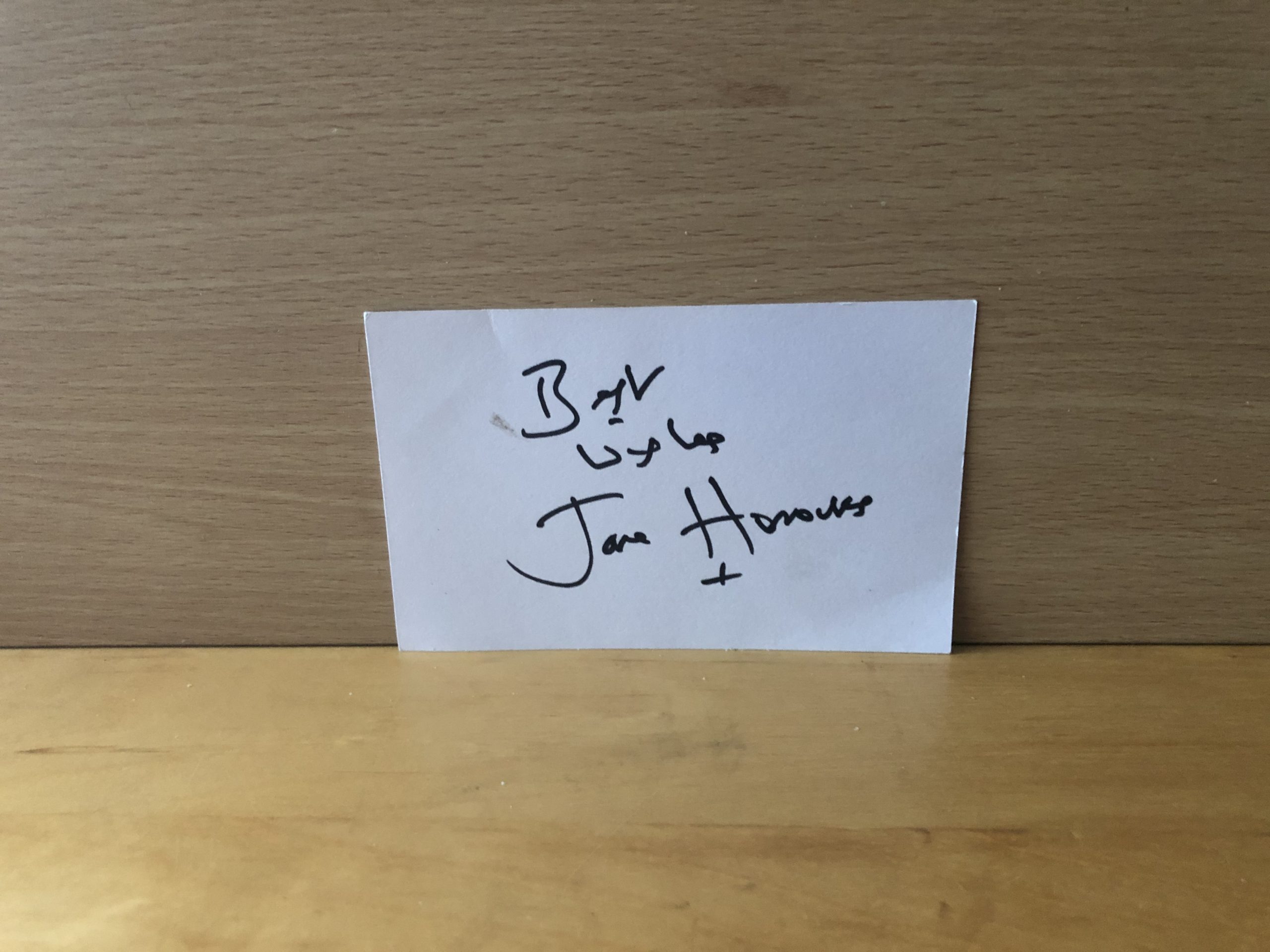 Jane Horrocks Signed White Card Jane Horrocks Signed White Card